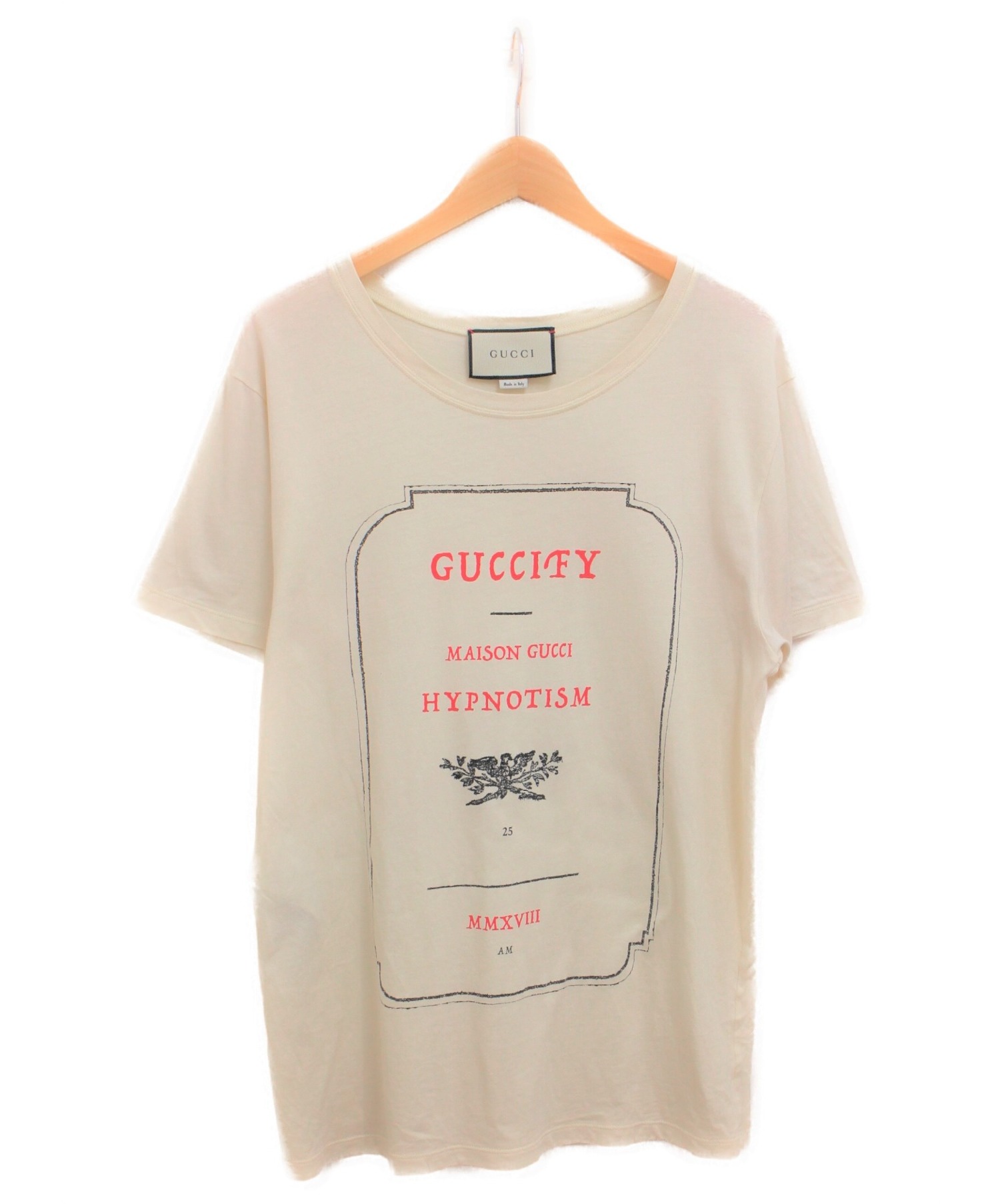 中古・古着通販】GUCCI (グッチ) GUCCIFY プリントTシャツ ベージュ 