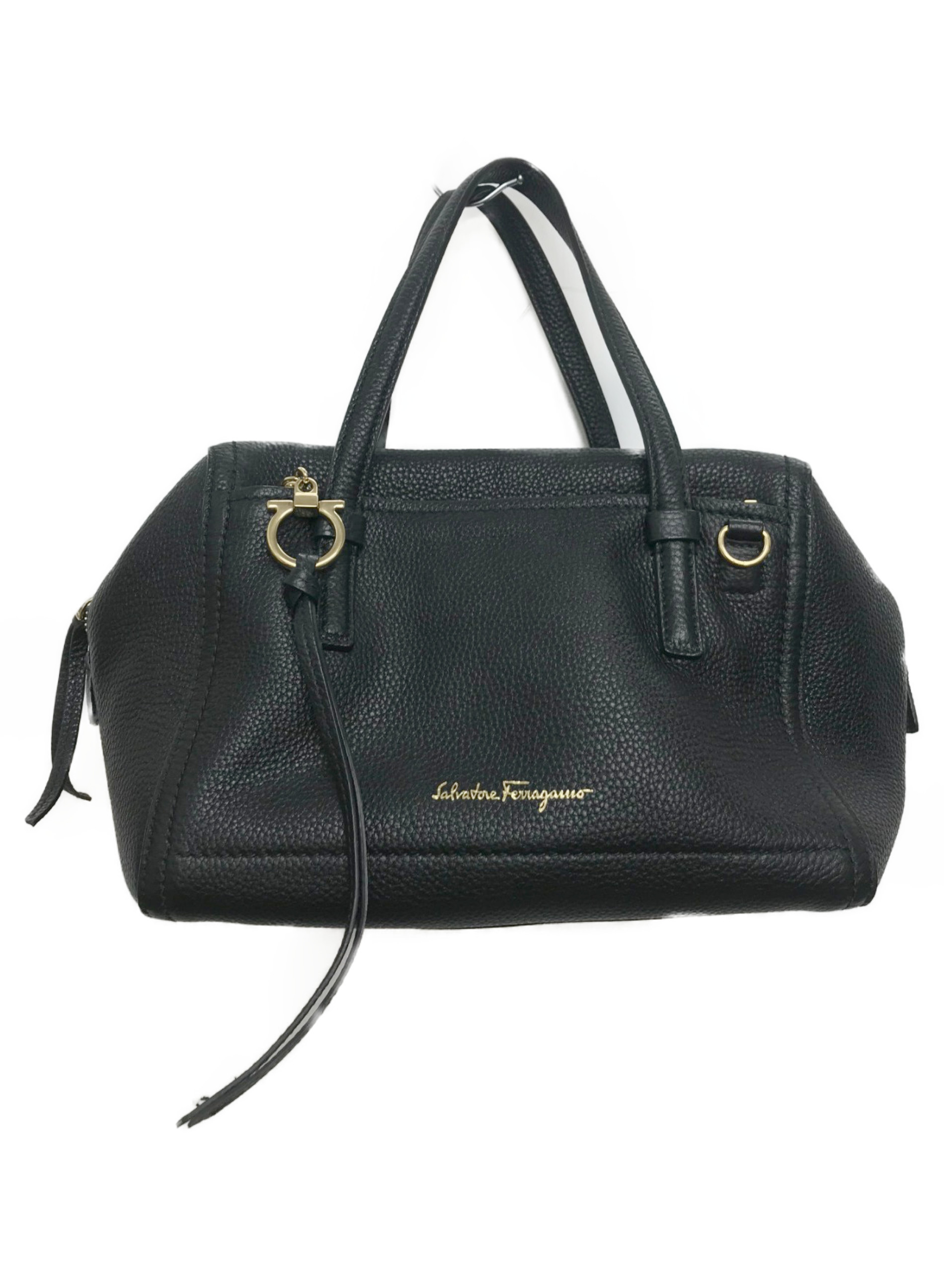 Salvatore Ferragamo ブラック ハンドバッグ 中古・古着通販】Salvatore Ferragamo (サルヴァトーレフェラガモ