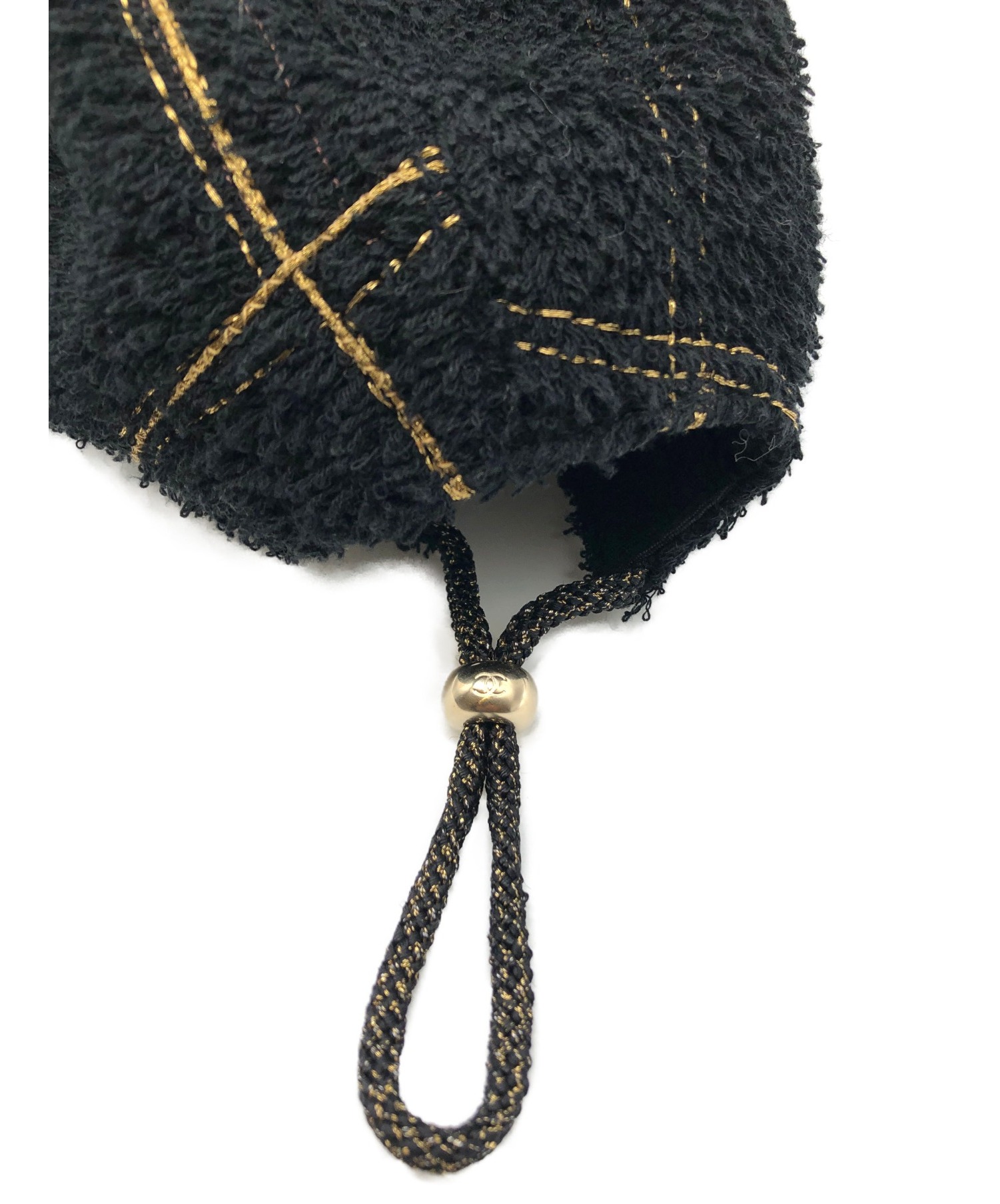 中古・古着通販】CHANEL (シャネル) ツイードキャップ ブラック サイズ 