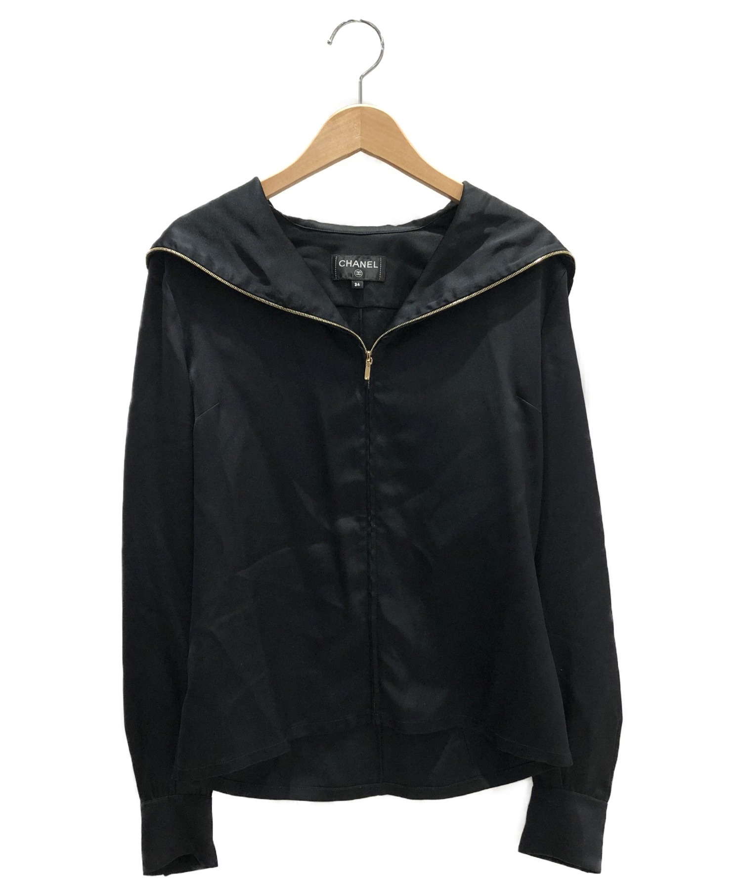 中古・古着通販】CHANEL (シャネル) セーラーカラーシャツ ブラック 