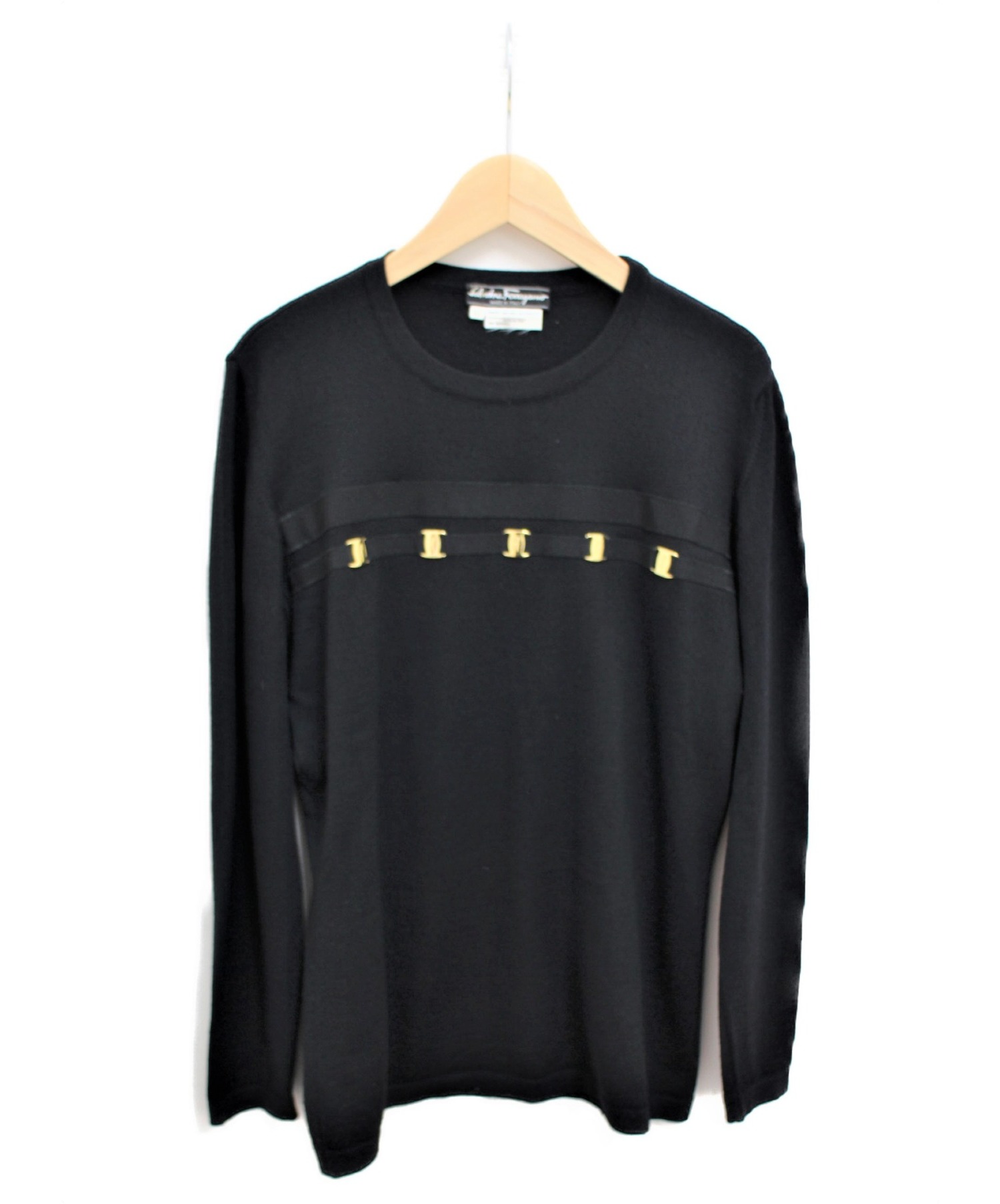 5-32 【美品】Salvatore Feragamo半袖ニット花柄 5-32 【美品】Salvatore Feragamo半袖ニット花柄