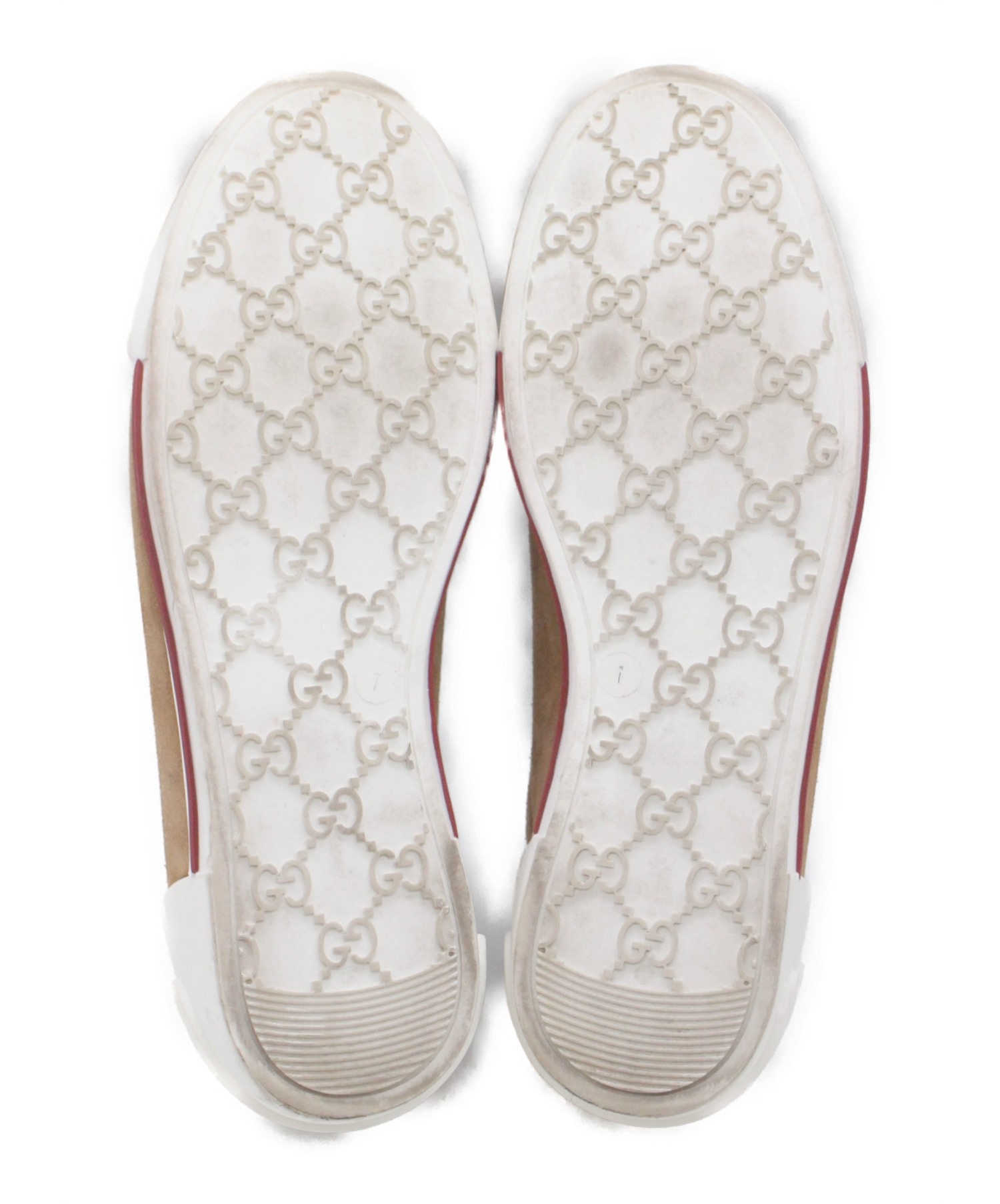 中古・古着通販】GUCCI (グッチ) スウェードスニーカー キャメル