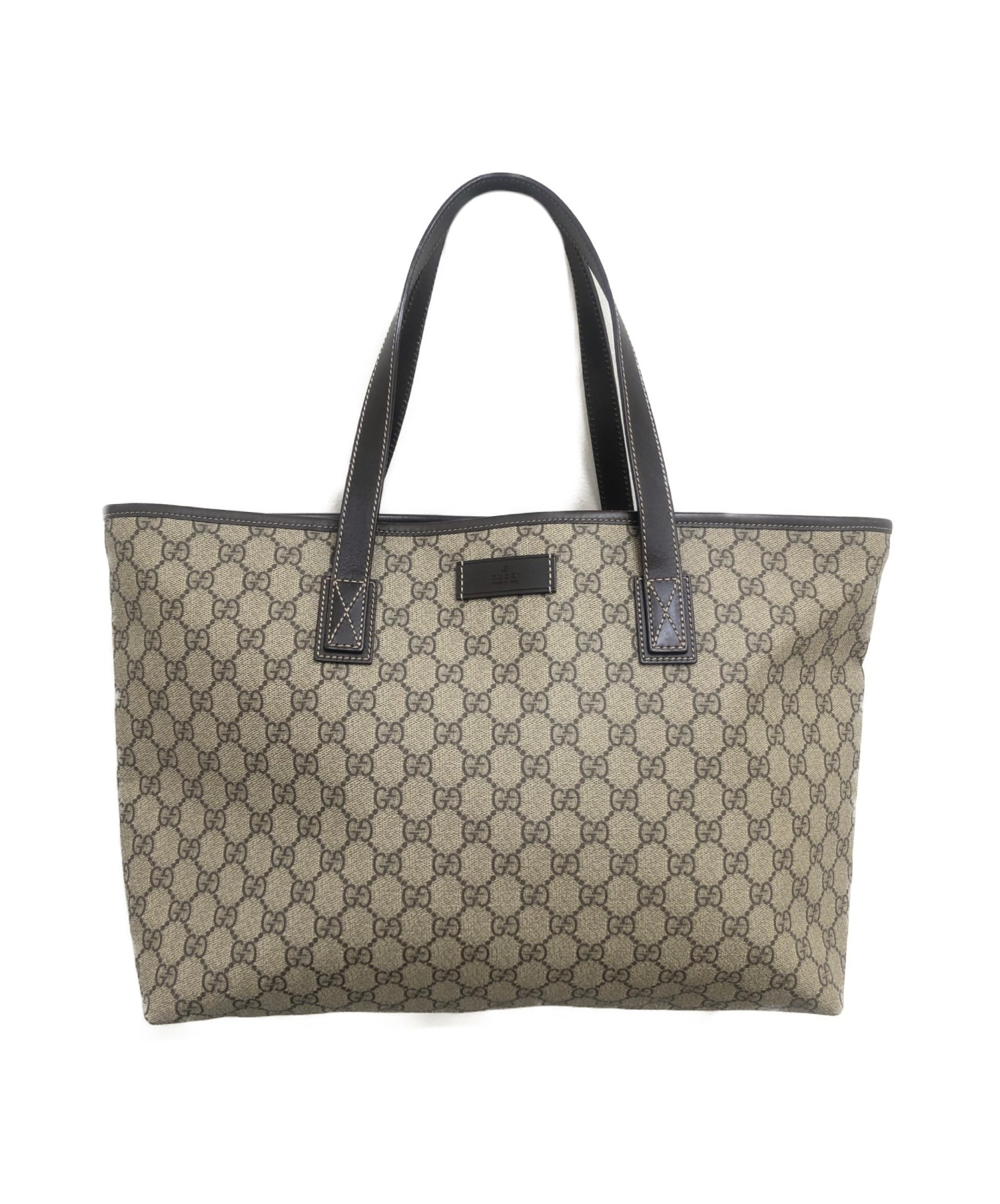 GUCCI グッチ GG柄 トートバッグ ベージュ 中古・古着通販】GUCCI (グッチ) GG柄トートバッグ ベージュ サイズ