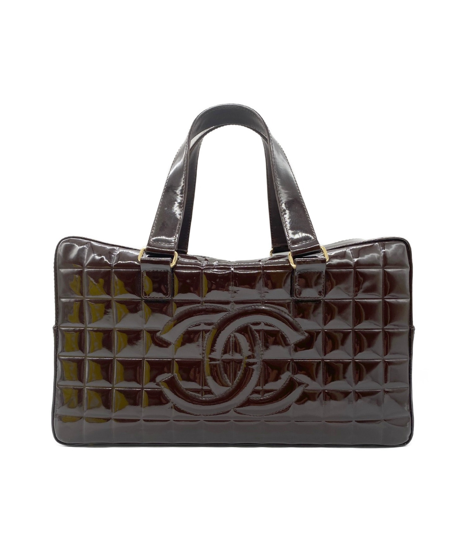 良品CHANELのチョコバーエナメルクラッチバッグ 中古・古着通販】CHANEL (シャネル) チョコバー エナメル