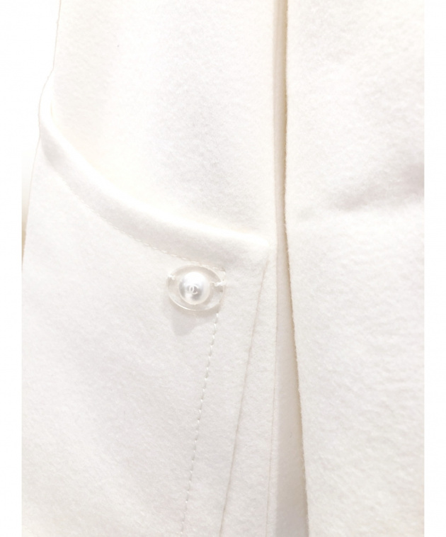 中古・古着通販】CHANEL (シャネル) カシミヤ混ロングコート ホワイト