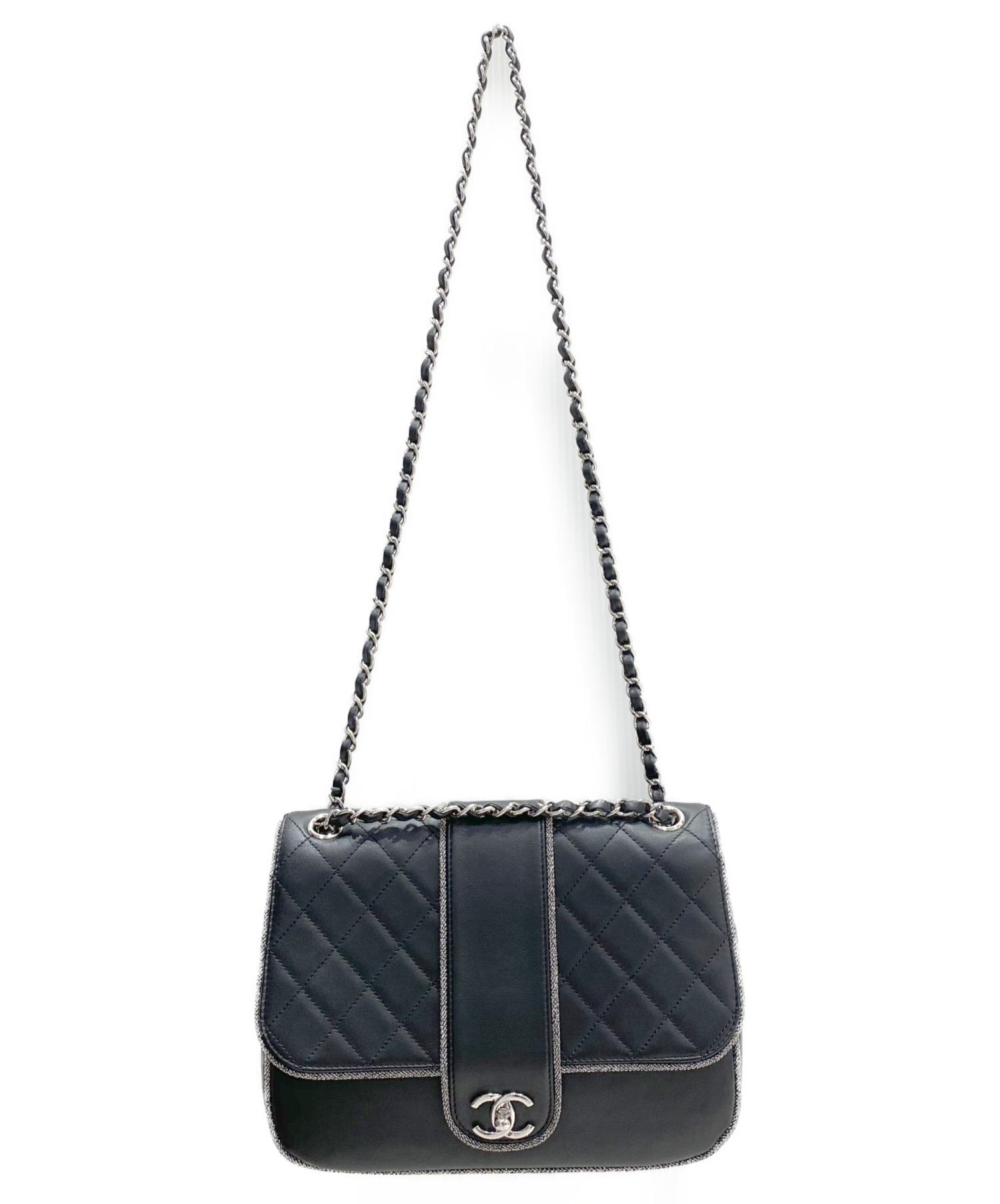 中古・古着通販】CHANEL (シャネル) ダブルチェーンショルダーバッグ 