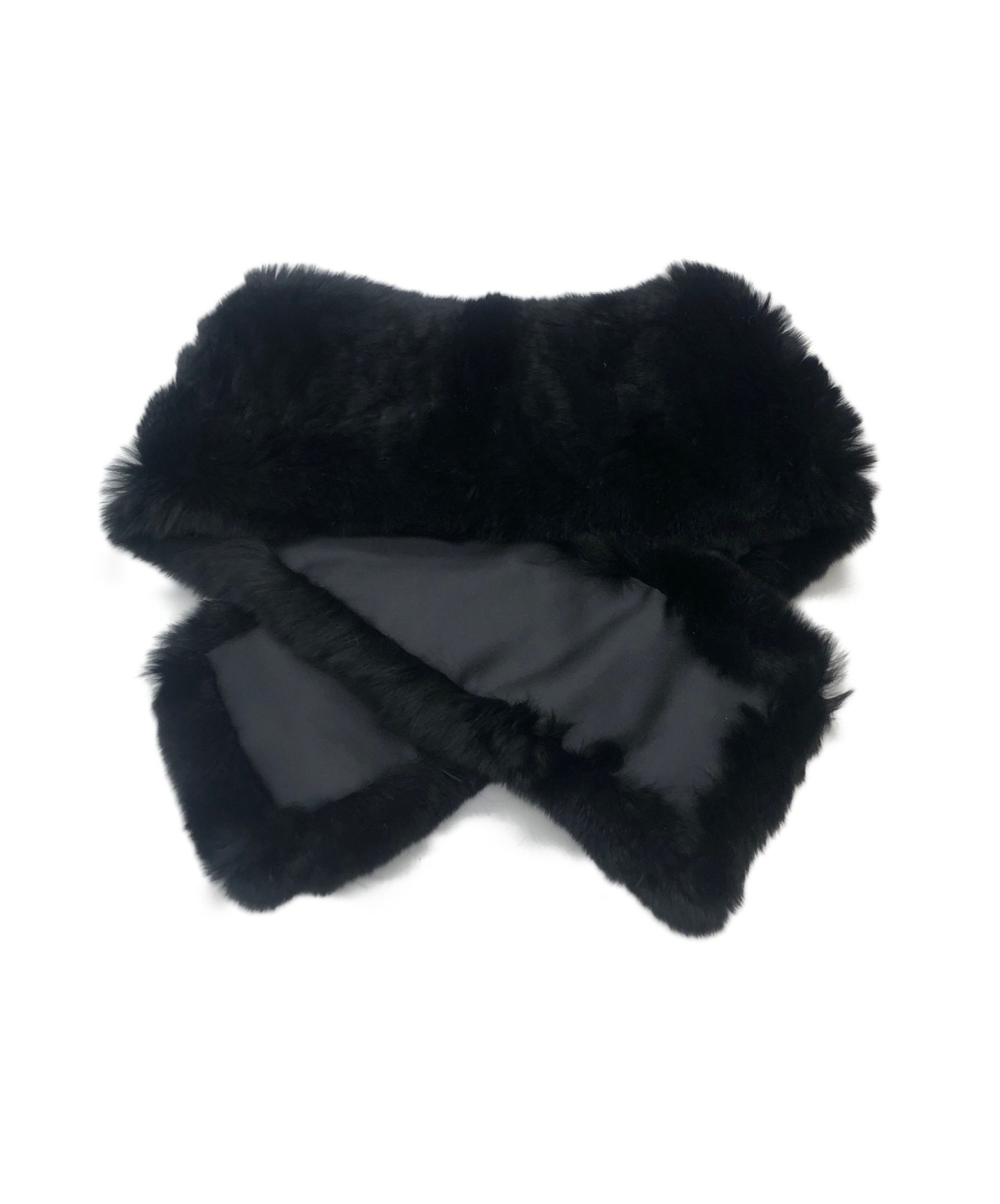 中古・古着通販】CHANEL (シャネル) ラパンファーマフラー ブラック