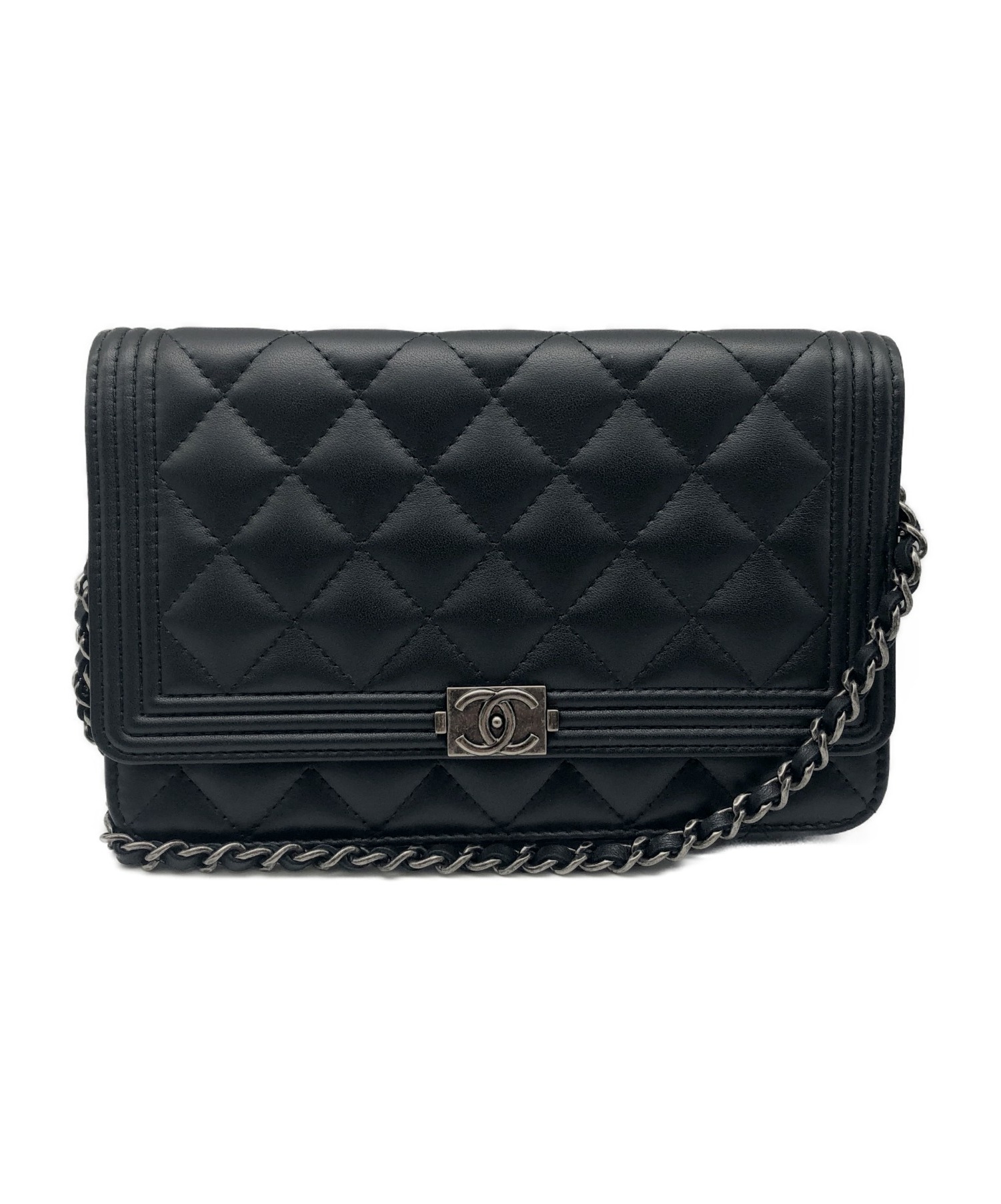中古・古着通販】CHANEL (シャネル) チェーンウォレット ブラック