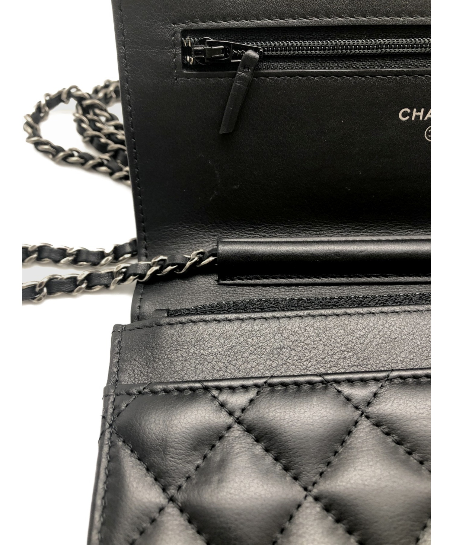 中古・古着通販】CHANEL (シャネル) チェーンウォレット ブラック