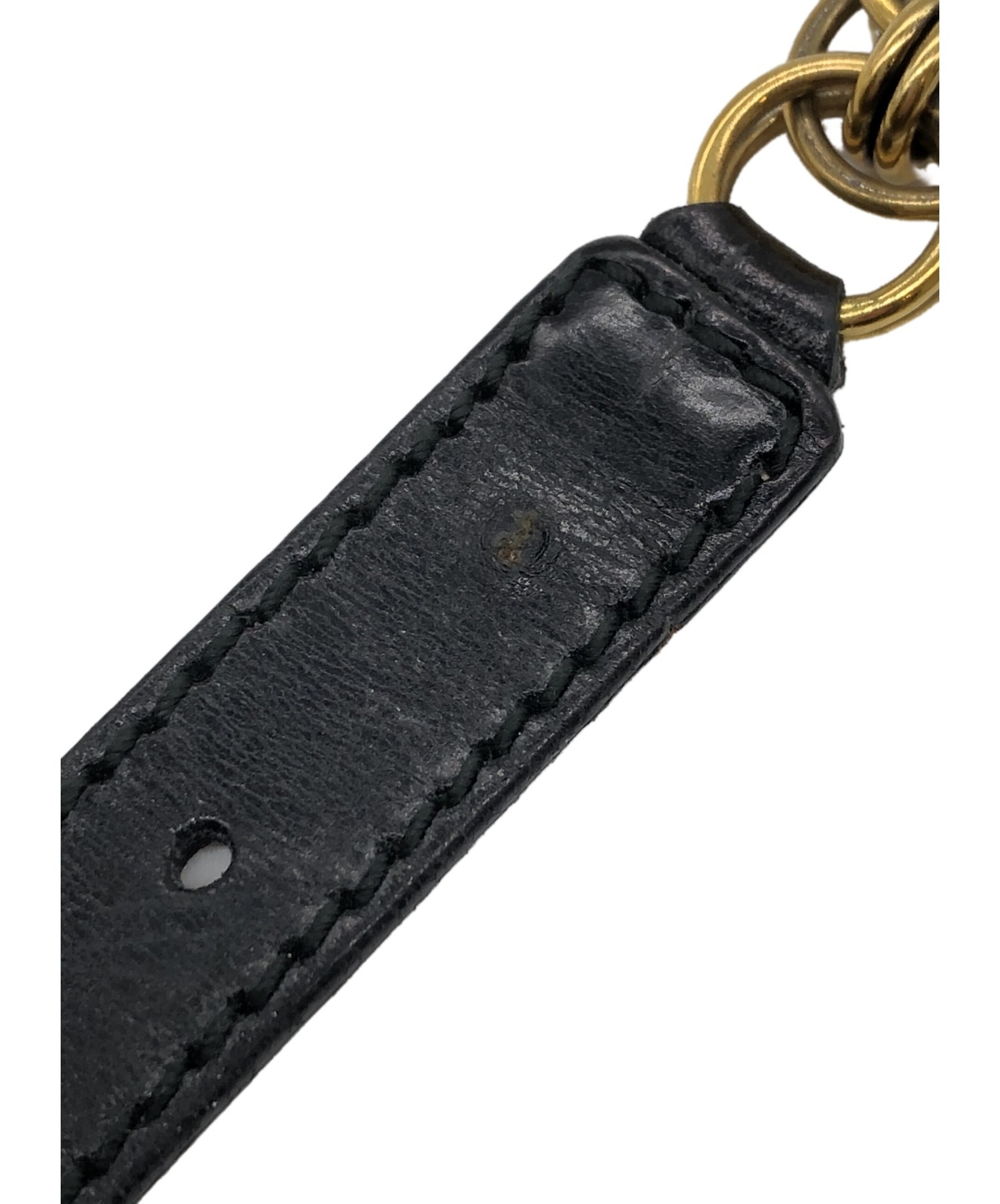 中古・古着通販】GUCCI (グッチ) チェーンベルト ブラック×ゴールド