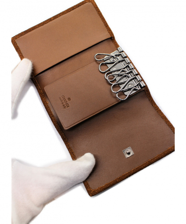 ☆未使用☆ GUCCI グッチ シェリーライン キーケース 6連 ブラウン 中古・古着通販】GUCCI (グッチ) 6連キーケース ブラウン サイズ