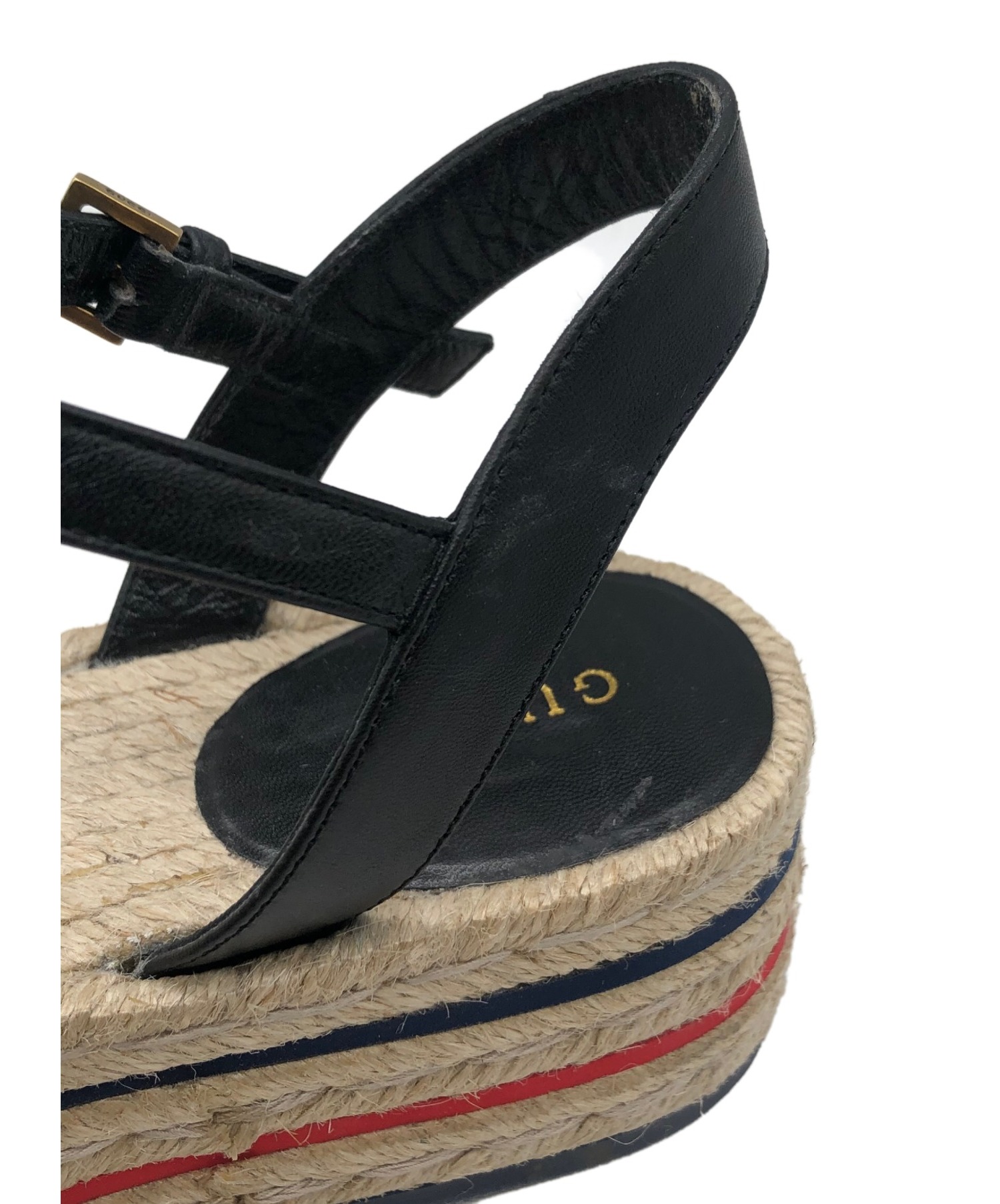 中古・古着通販】GUCCI (グッチ) プラットフォームサンダル ブラック