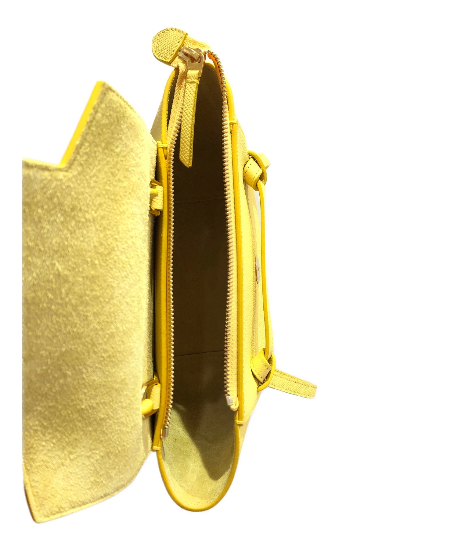 中古・古着通販】CELINE (セリーヌ) ベルトバッグナノ イエロー グレ 