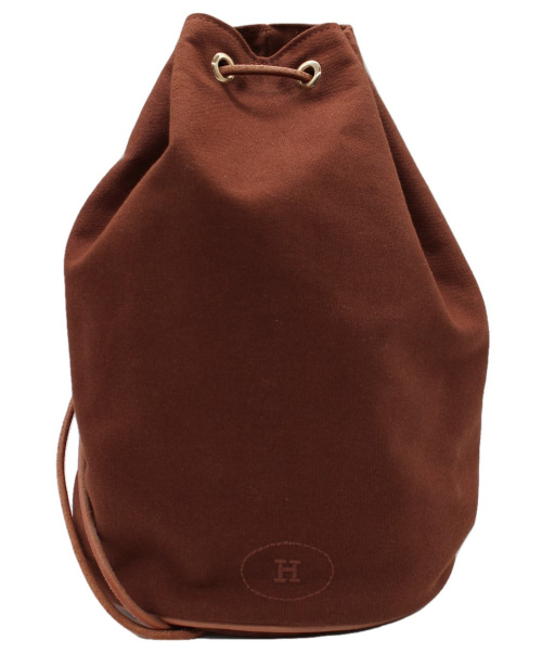 【美品】HERMES 巾着型バッグ ブラウン エルメス ポロションミミル　ショル 中古・古着通販】HERMES (エルメス) ポロションミミル ブラウン サイズ