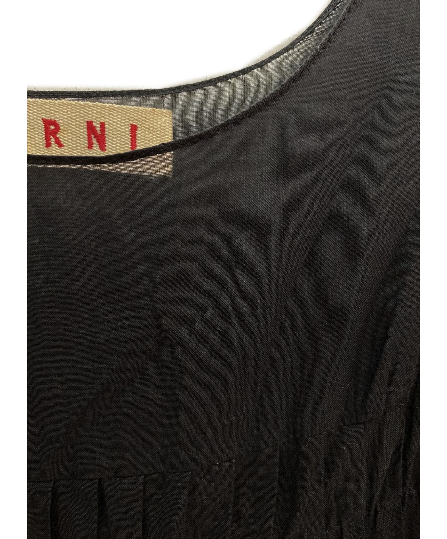 中古・古着通販】MARNI (マルニ) ノースリーブワンピース ブラック