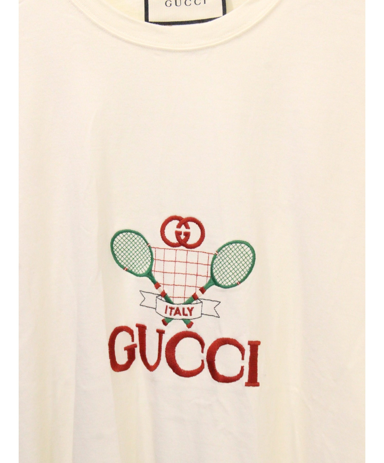 中古・古着通販】GUCCI (グッチ) テニスTシャツ オフホワイト サイズ