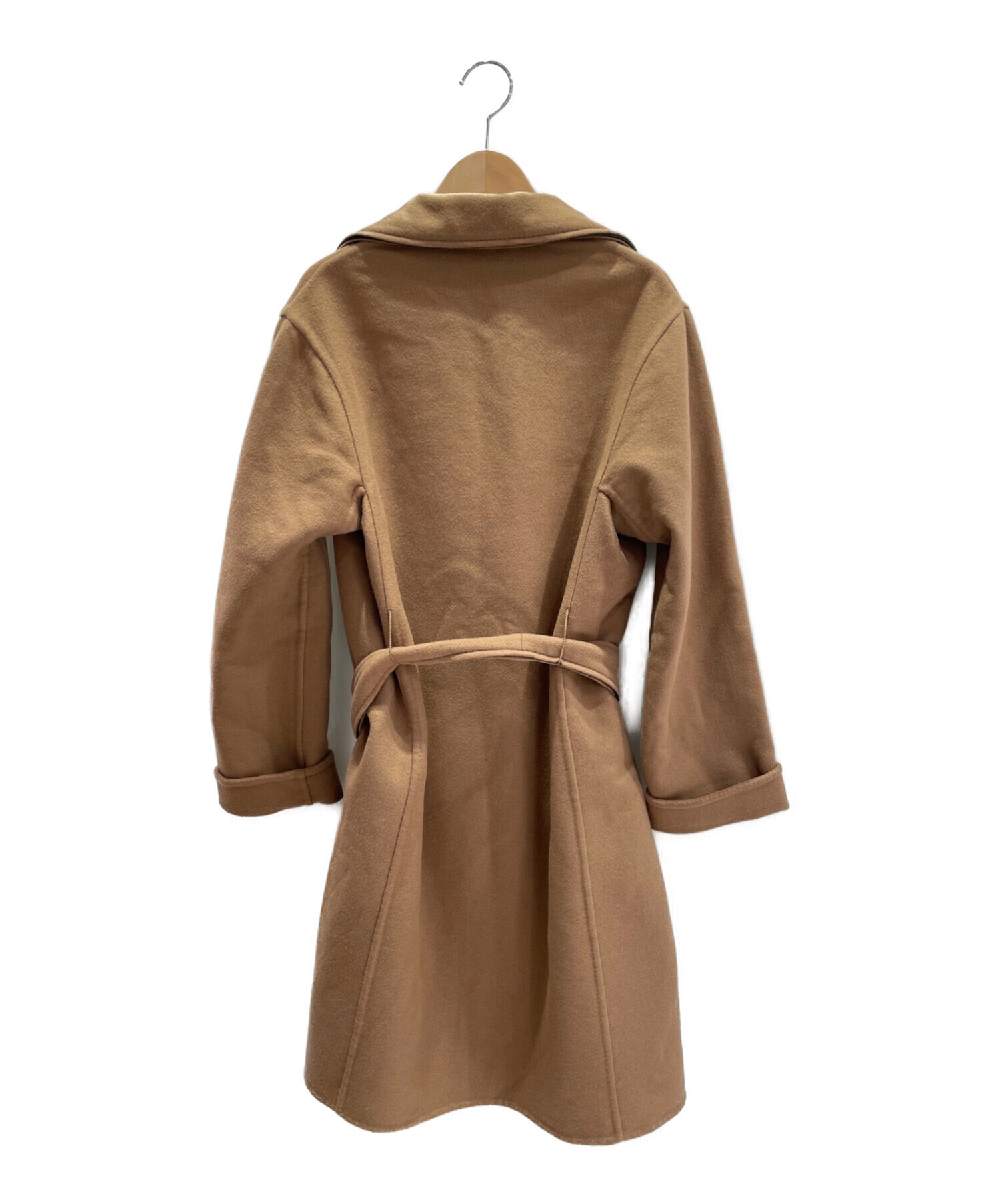 中古・古着通販】GUCCI (グッチ) カシミヤ混ベルテッドコート キャメル 