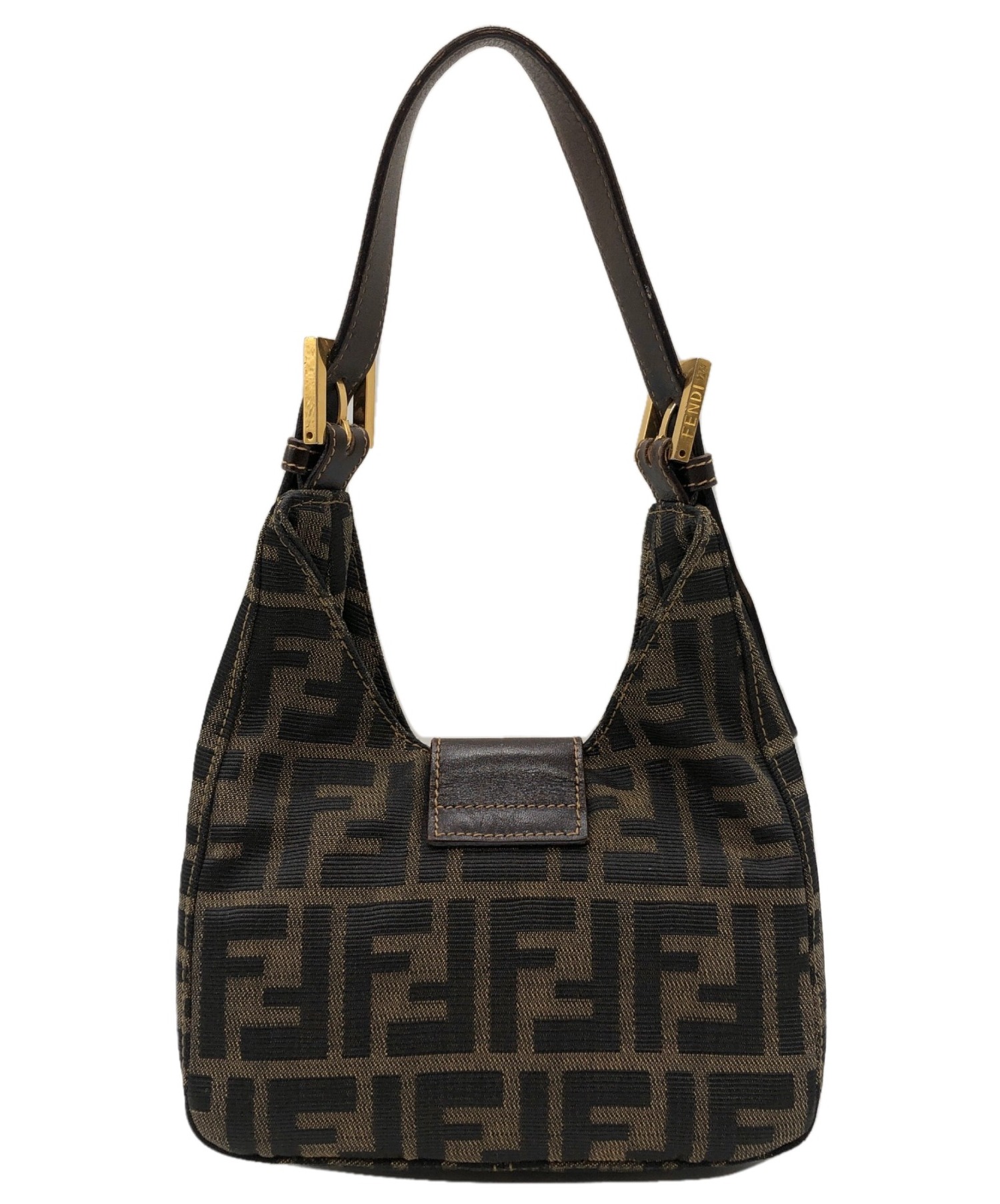 【FENDI】ミニ　ハンドバッグ　ズッカ柄　ナイロン　ブラウン 中古・古着通販】FENDI (フェンディ) ズッカ柄ミニバッグ ブラウン