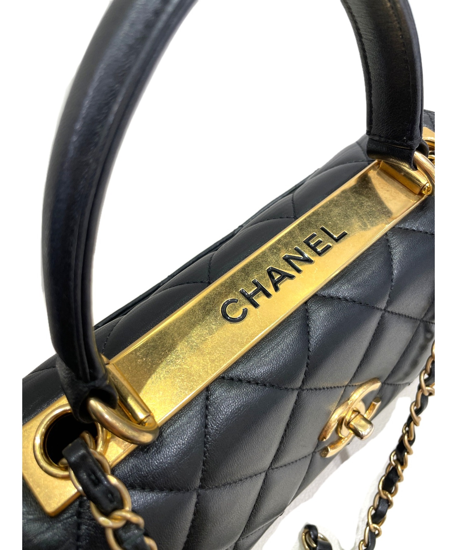 中古・古着通販】CHANEL (シャネル) トップハンドルフラップバッグ 