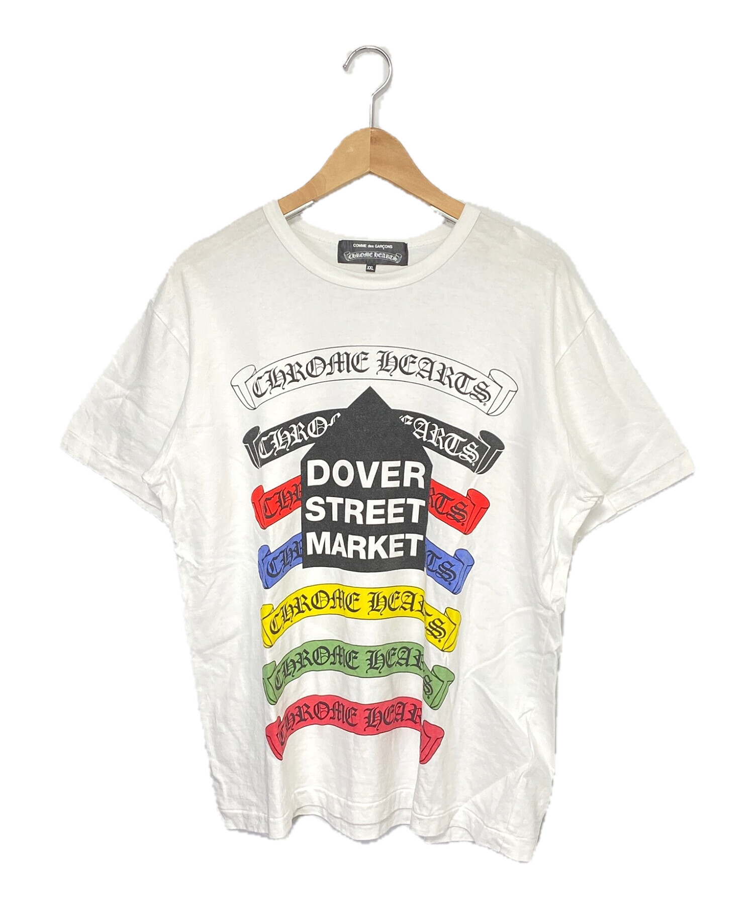 COMME des GARCONS×CHROME HEARTS タグ付き COMME des GARCONS CHROME HEARTS Logo Print T Shirt White S (K-109783)