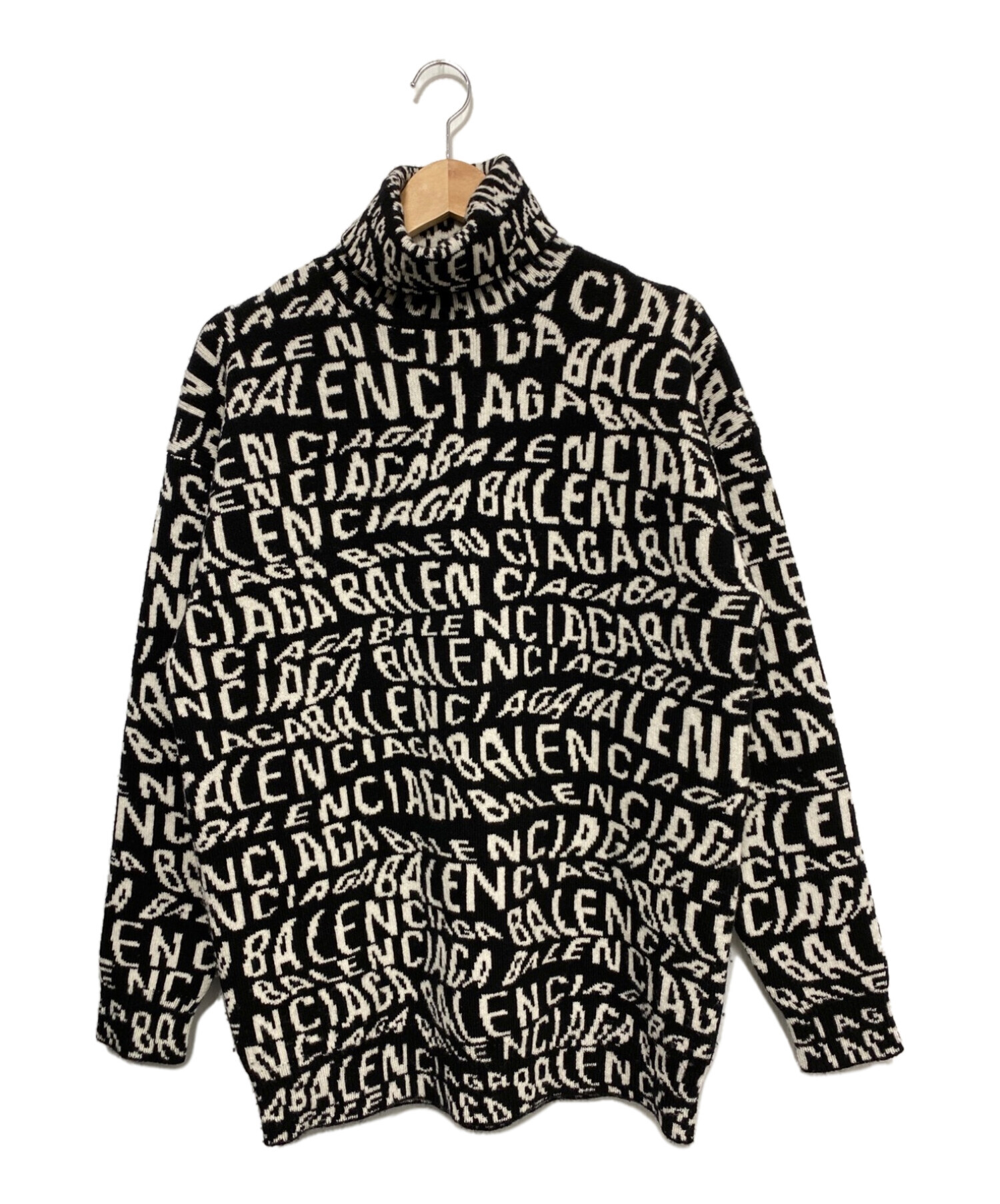 BALENCIAGA ロゴタートルネックセーター XS 中古・古着通販】BALENCIAGA (バレンシアガ) ロゴウェーブ