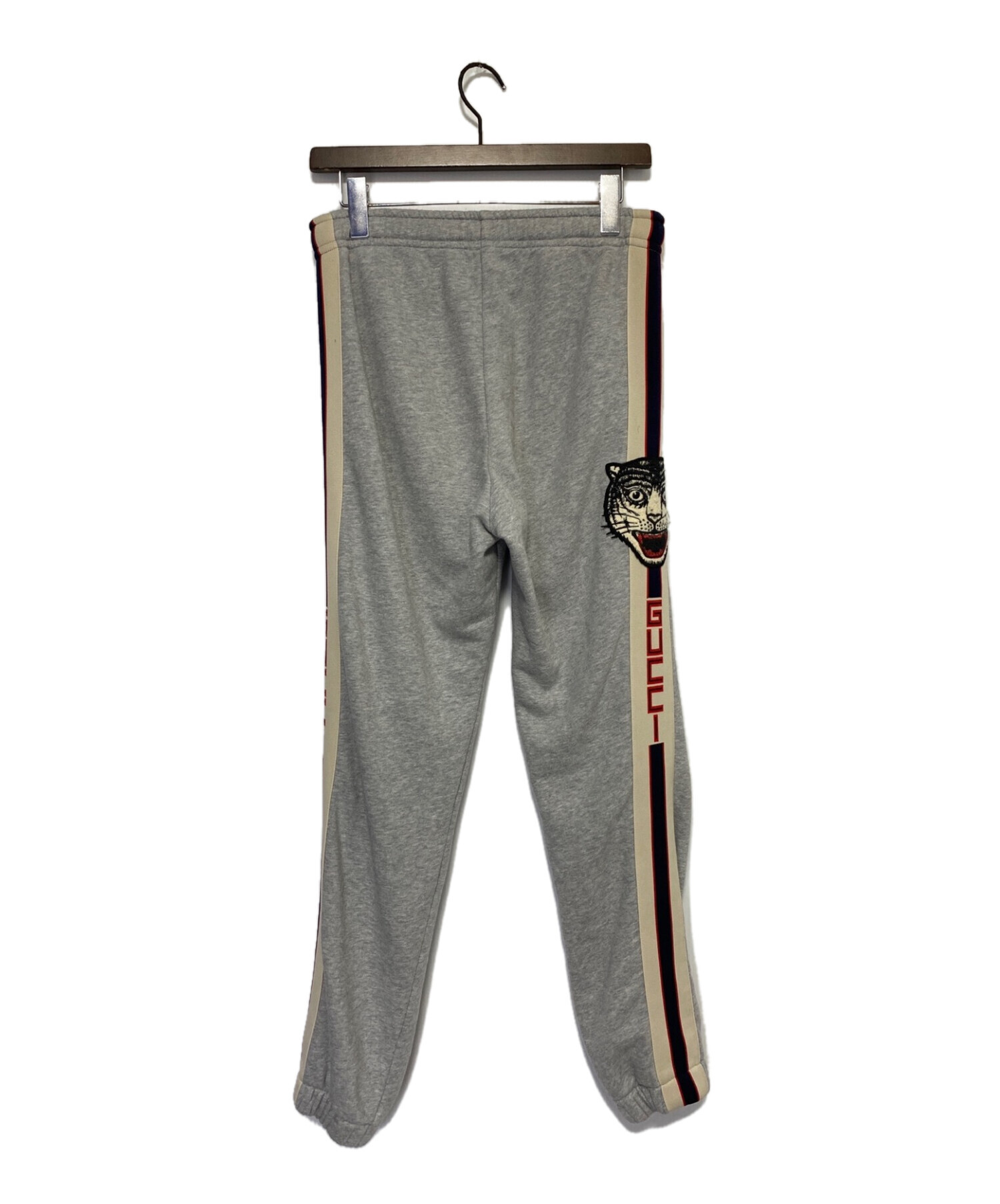 【GUCCI 】グッチ　タイガー スパンコール スウェット グレー　XS 中古・古着通販】GUCCI (グッチ) タイガーワッペンスウェットパンツ