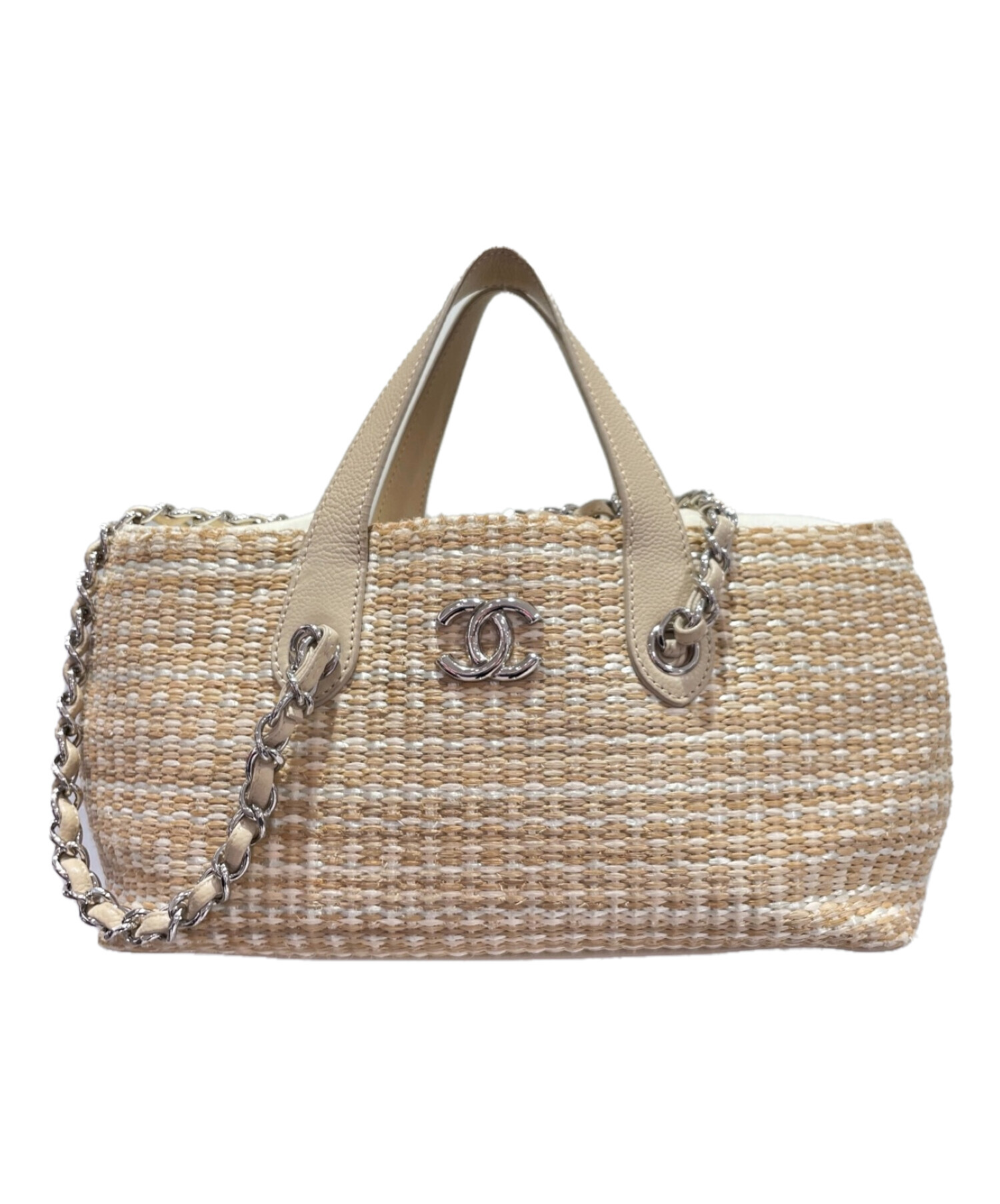 中古・古着通販】CHANEL (シャネル) ラフィア2WAYショルダーバッグ 
