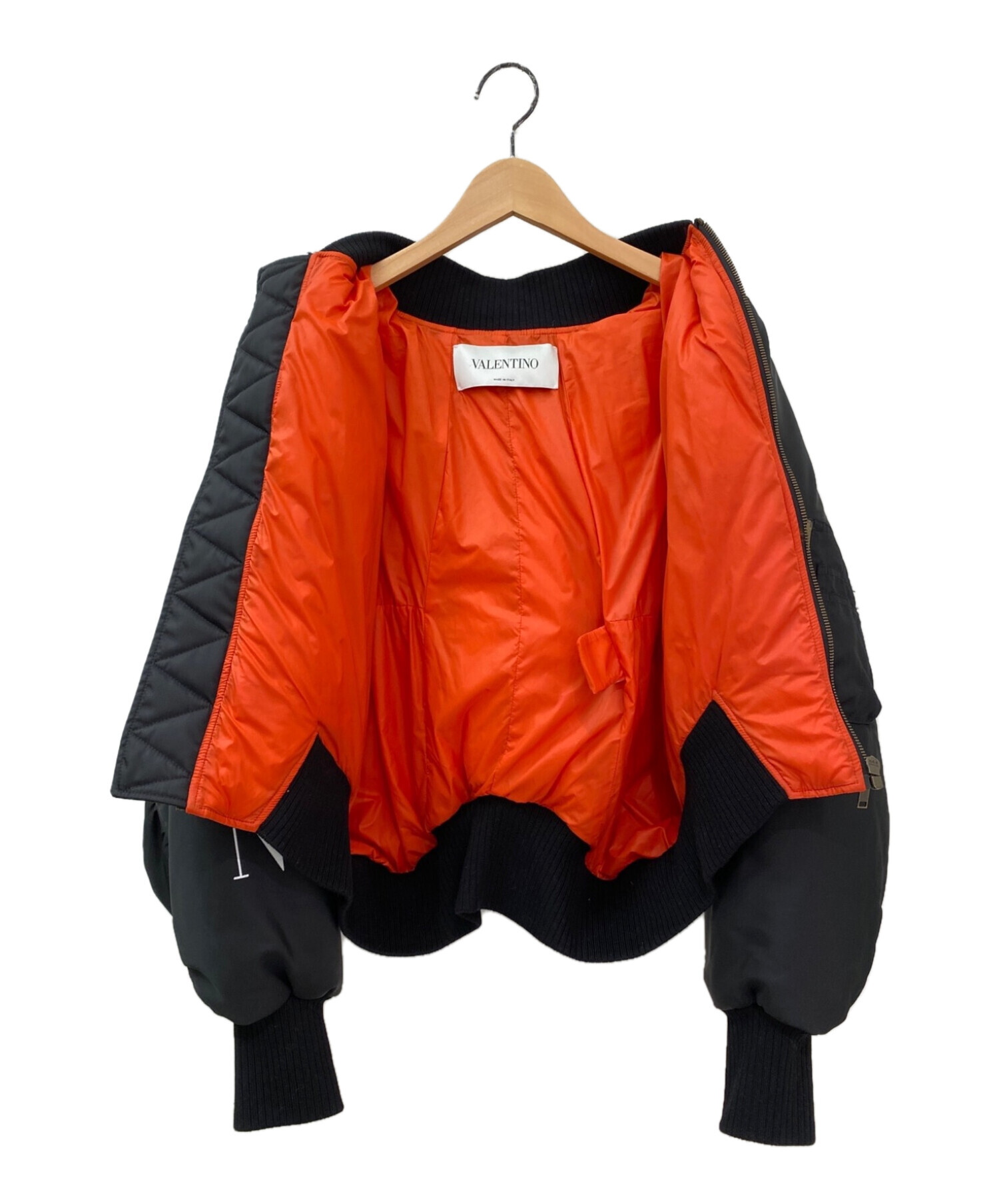 専用　VALENTINO ジャケット36 中古・古着通販】VALENTINO (ヴァレンティノ) MA-1ジャケット ブラック