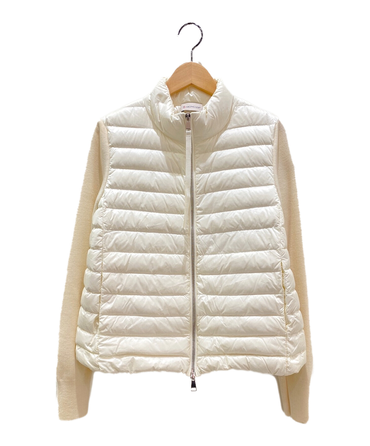 新品同様　モンクレール　ハイブリッドカーディガン　ホワイト　サイズXS 中古・古着通販】MONCLER (モンクレール) CARDIGAN TRICOT ホワイト
