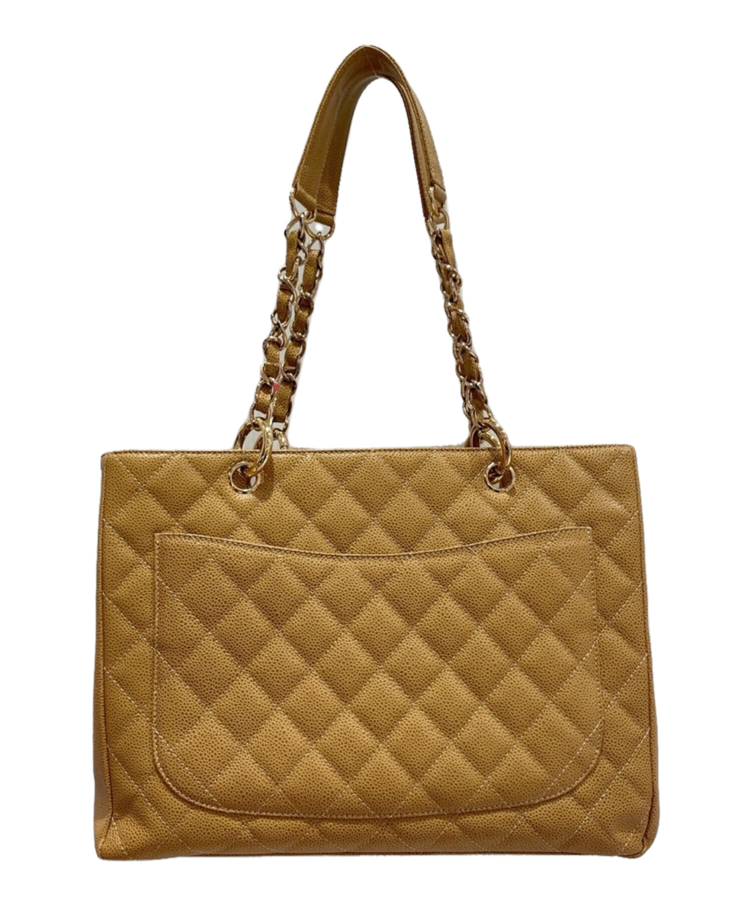 中古・古着通販】CHANEL (シャネル) チェーントートバッグ ベージュ 