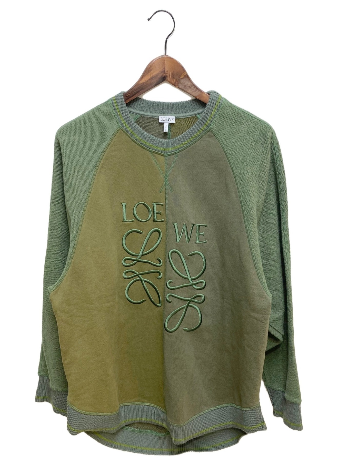 LOEWE オリーブグリーン 刺繍スウェット 中古・古着通販】LOEWE (ロエベ) アナグラムスウェット オリーブ