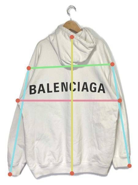 中古・古着通販】BALENCIAGA (バレンシアガ) パーカー ホワイト サイズ