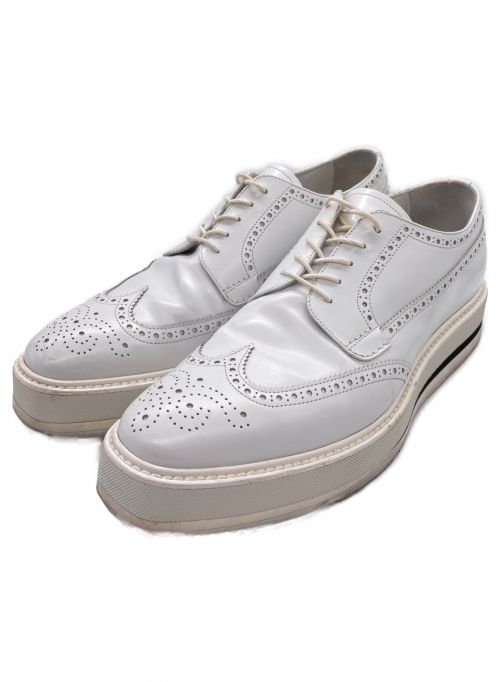 中古・古着通販】PRADA (プラダ) ウィングチップシューズ ホワイト