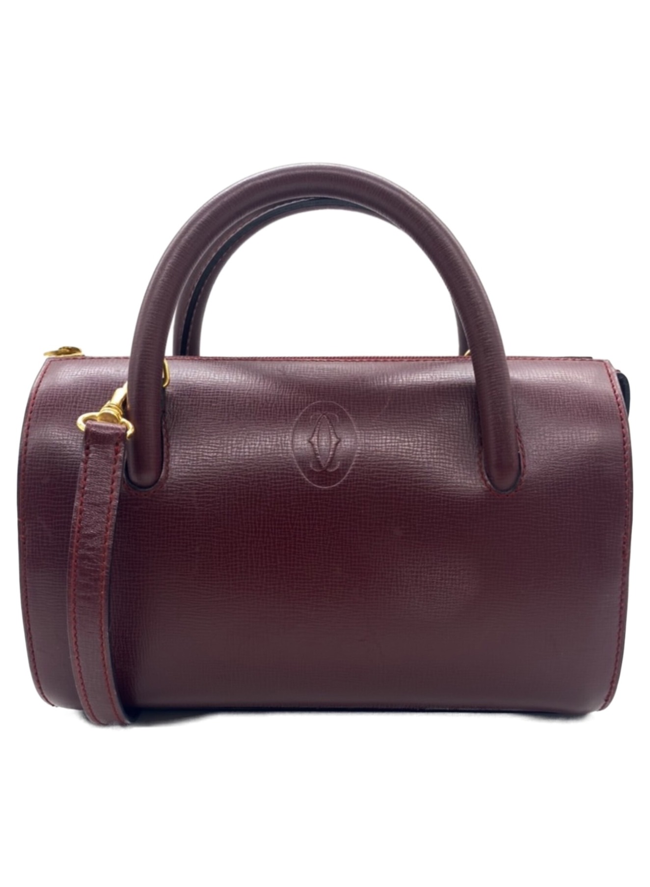 中古・古着通販】Cartier (カルティエ) ミニボストンバッグ ボルドー