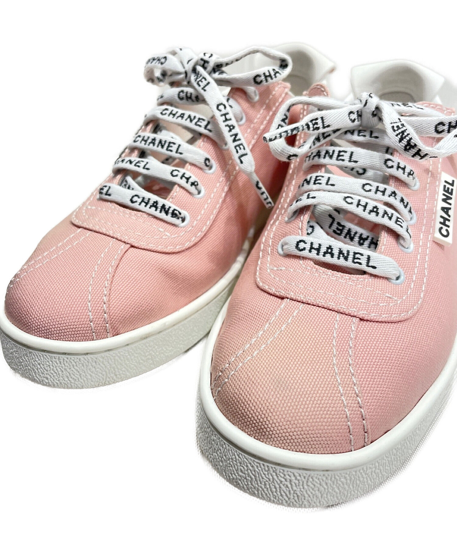 中古・古着通販】CHANEL (シャネル) ロゴ入りスニーカー ピンク サイズ