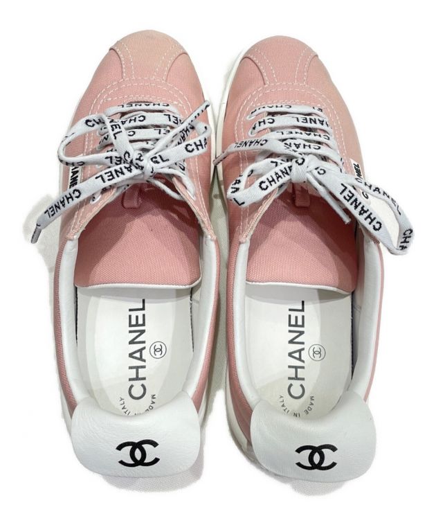 中古・古着通販】CHANEL (シャネル) ロゴ入りスニーカー ピンク サイズ