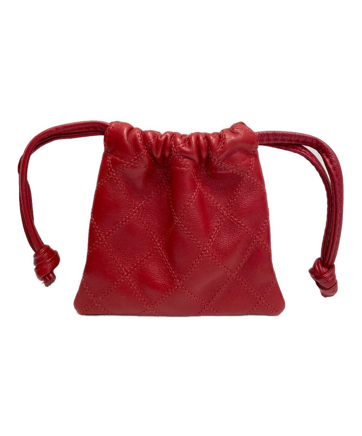 中古・古着通販】CHANEL (シャネル) 巾着ポーチ レッド｜ブランド