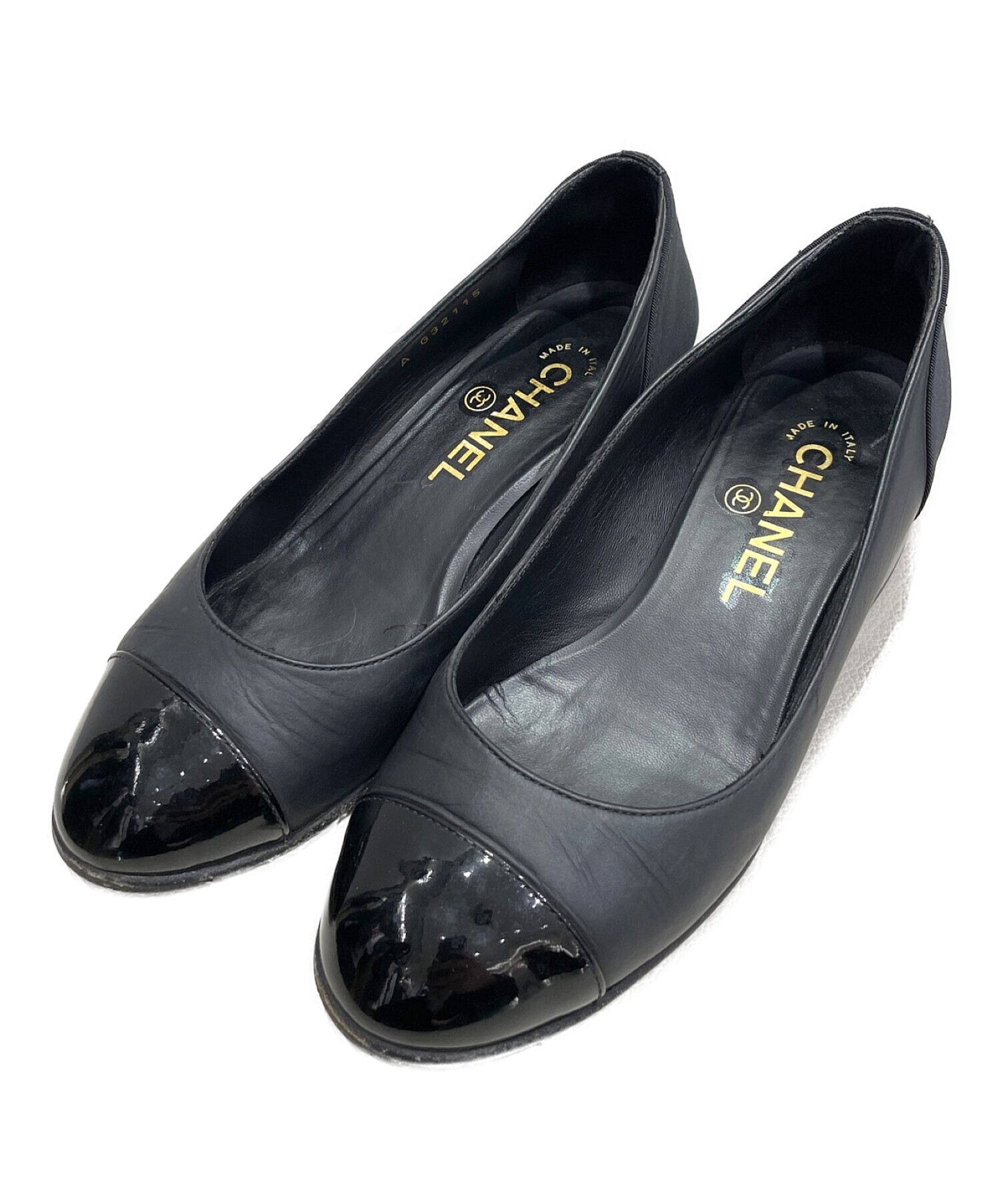 中古・古着通販】CHANEL (シャネル) チェーンヒールパンプス ブラック