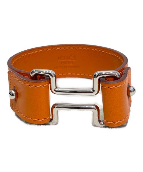 ❤お得なお品❤ナイトブレスレット オレンジｘシルバー金具 エルメス 中古・古着通販】HERMES (エルメス) ナイト Hブレスレット オレンジ