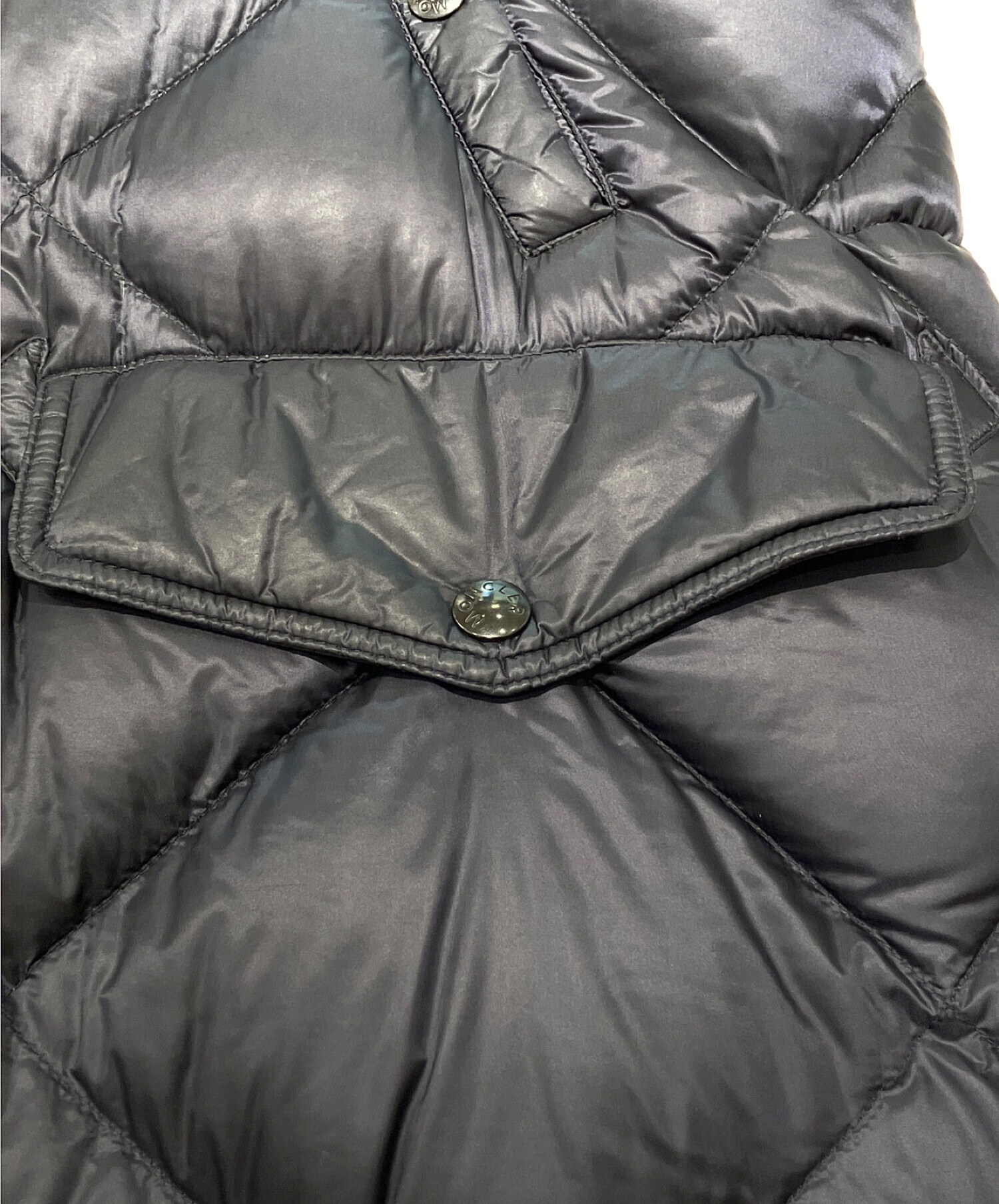 Moncler ブラック ダウンハーフジャケット モンクレール　ハーフダウン中古 中古・古着通販】MONCLER (モンクレール) ハーフダウンコート ネイビー