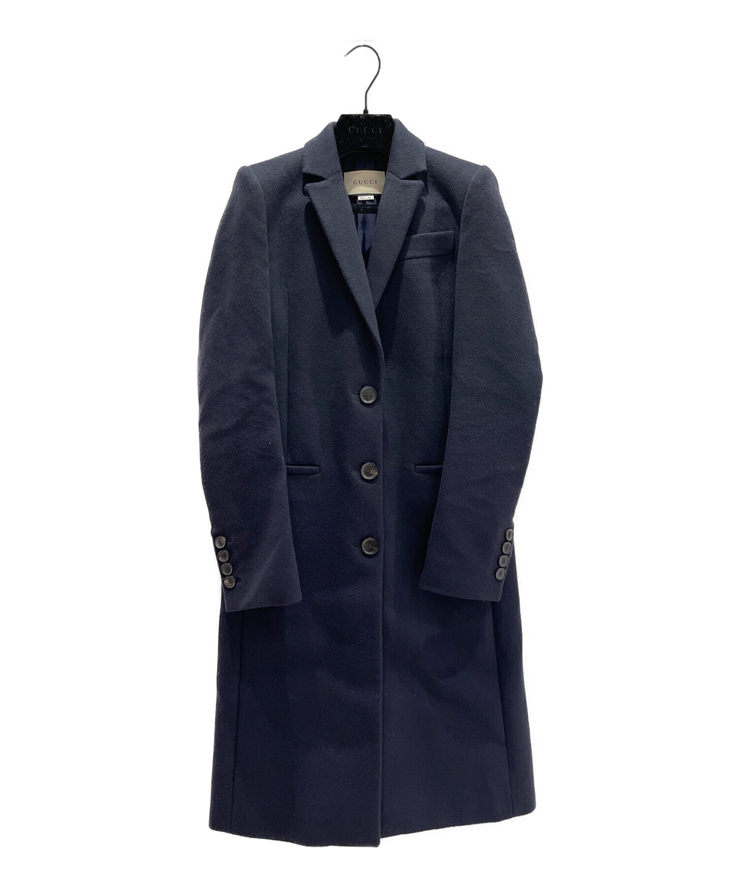 中古・古着通販】GUCCI (グッチ) チェスターコート ネイビー サイズ:36