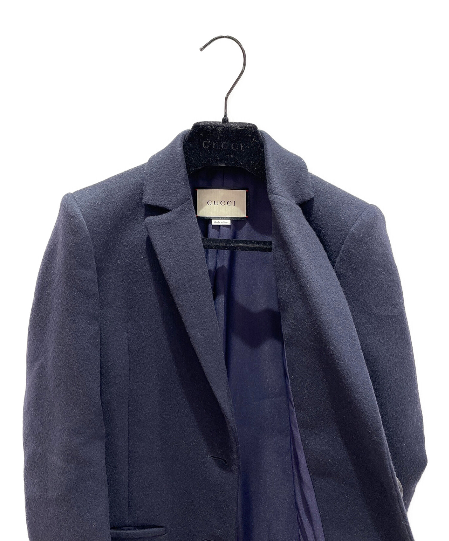 【新品未使用】GUCCI ネイビー チェスターコート 中古・古着通販】GUCCI (グッチ) チェスターコート ネイビー サイズ:36
