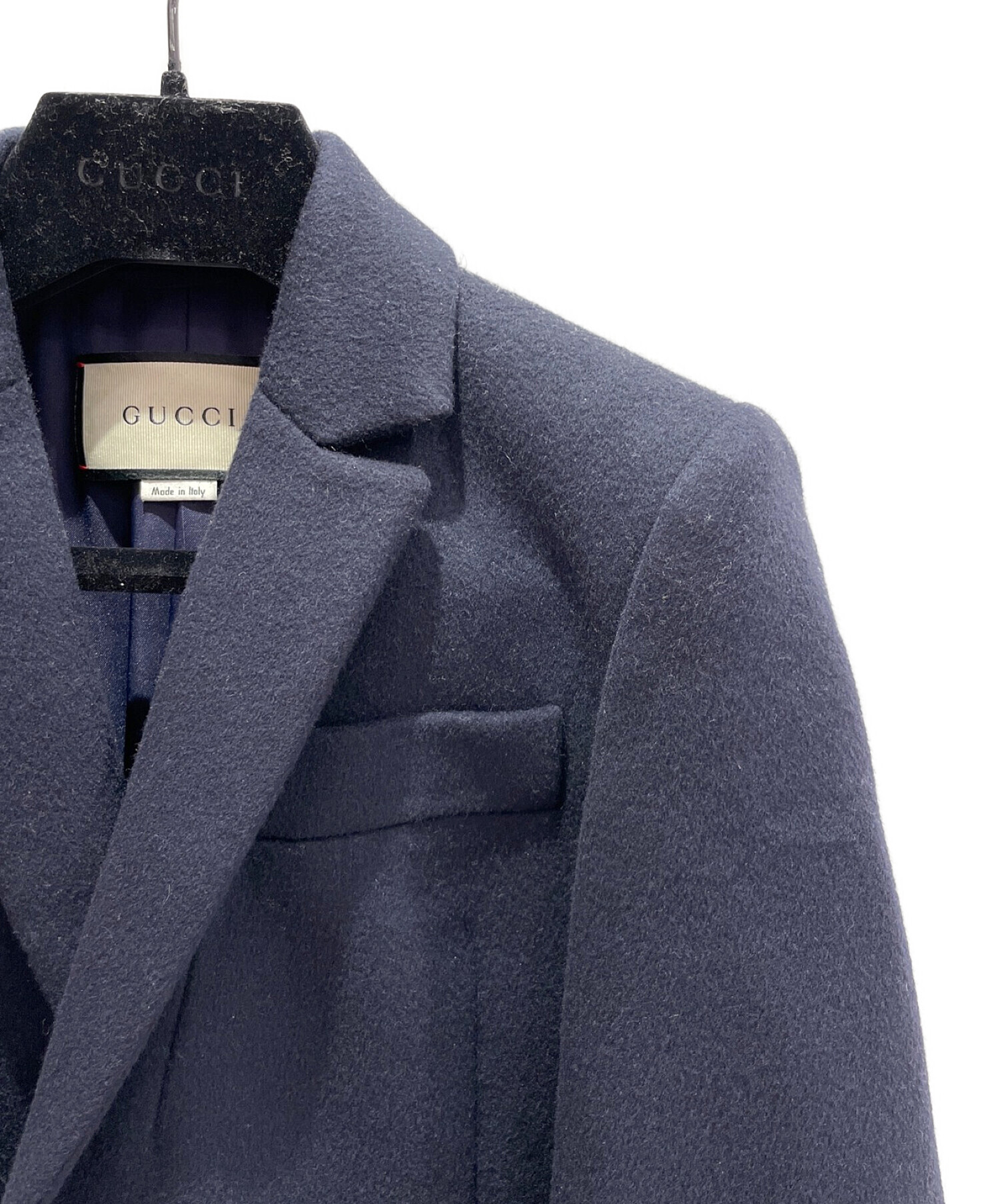 中古・古着通販】GUCCI (グッチ) チェスターコート ネイビー サイズ:36