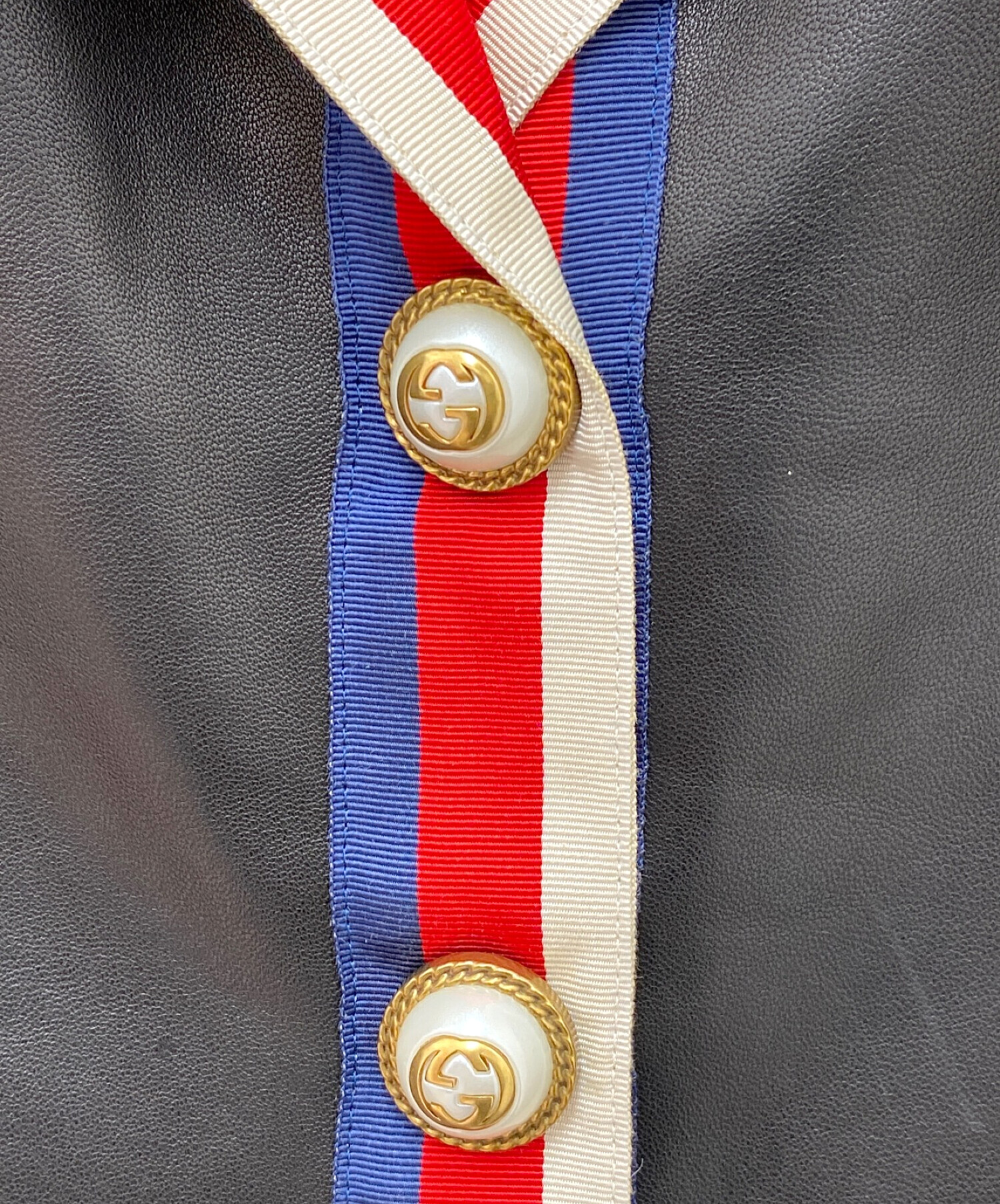 中古・古着通販】GUCCI (グッチ) レザージャケット ブラック サイズ:42