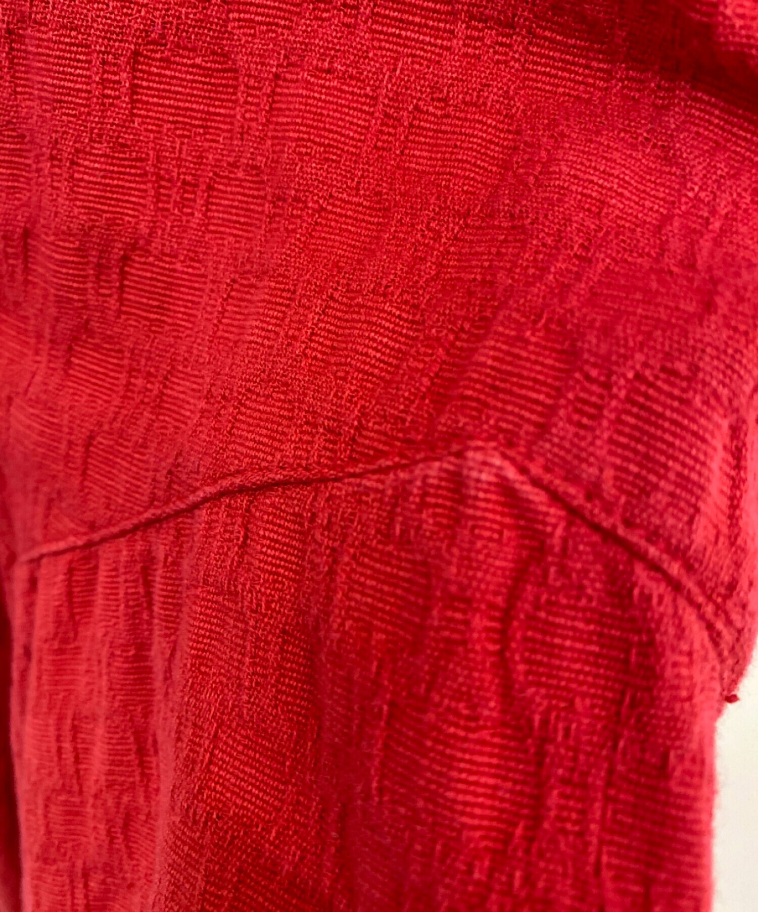 中古・古着通販】Velnica (ヴェルニカ) Vネック7分袖ワンピース レッド