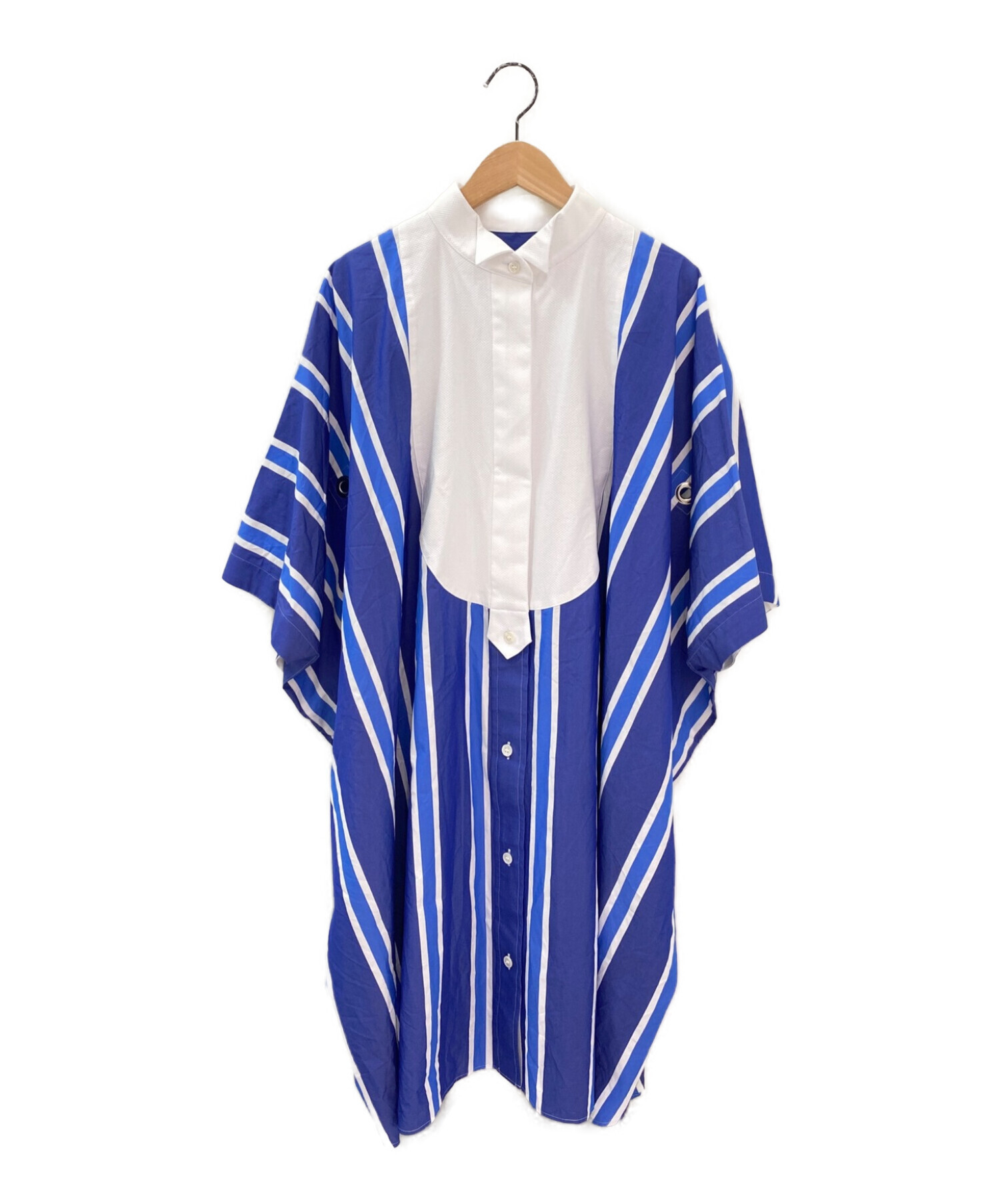 中古・古着通販】sacai (サカイ) ストライプシャツワンピース ブルー 