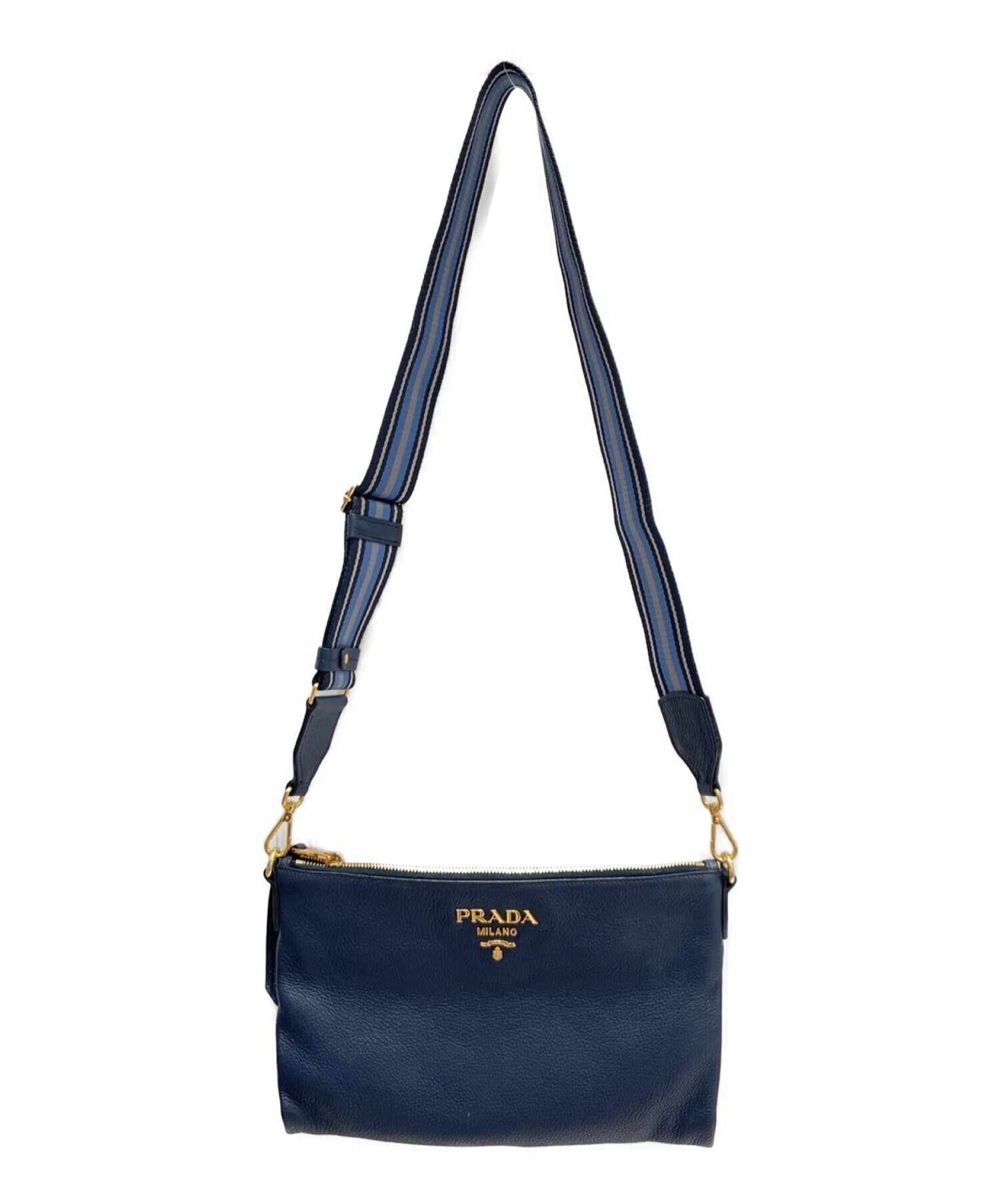 中古・古着通販】PRADA (プラダ) ショルダーバッグ ネイビー サイズ 