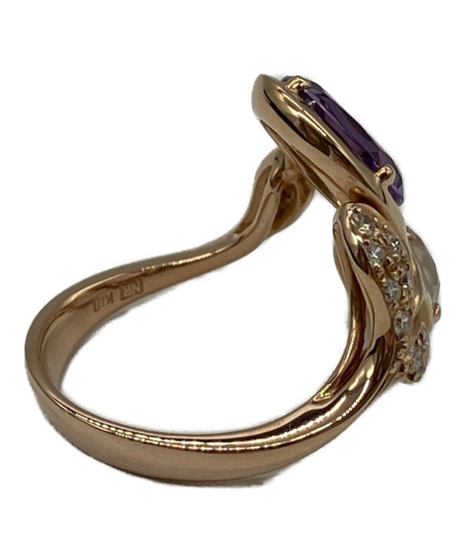 中古・古着通販】NINA RICCI (ニナリッチ) K18PGカラーストーンリング 