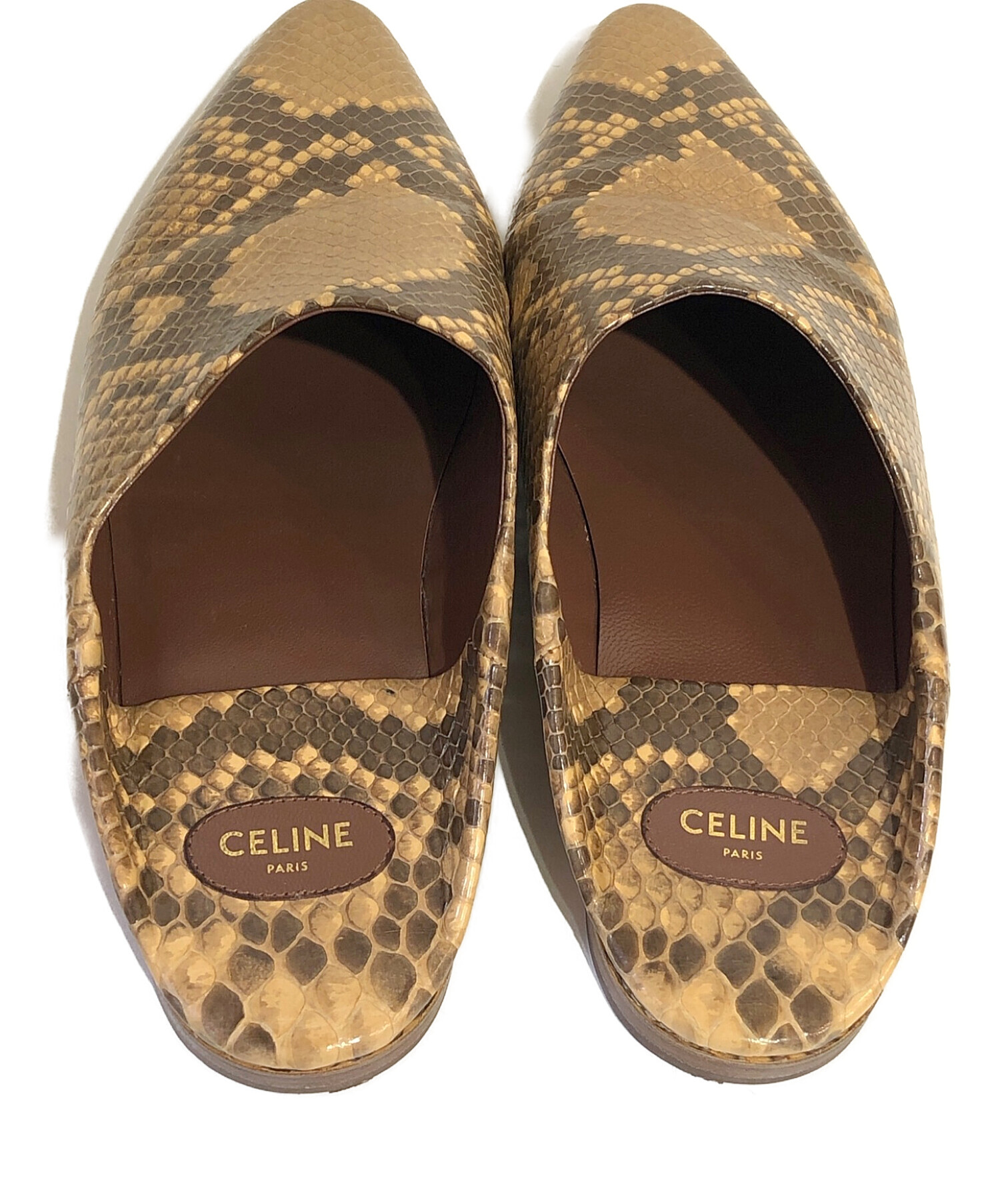 中古・古着通販】CELINE (セリーヌ) パイソンミュール ブラウン サイズ