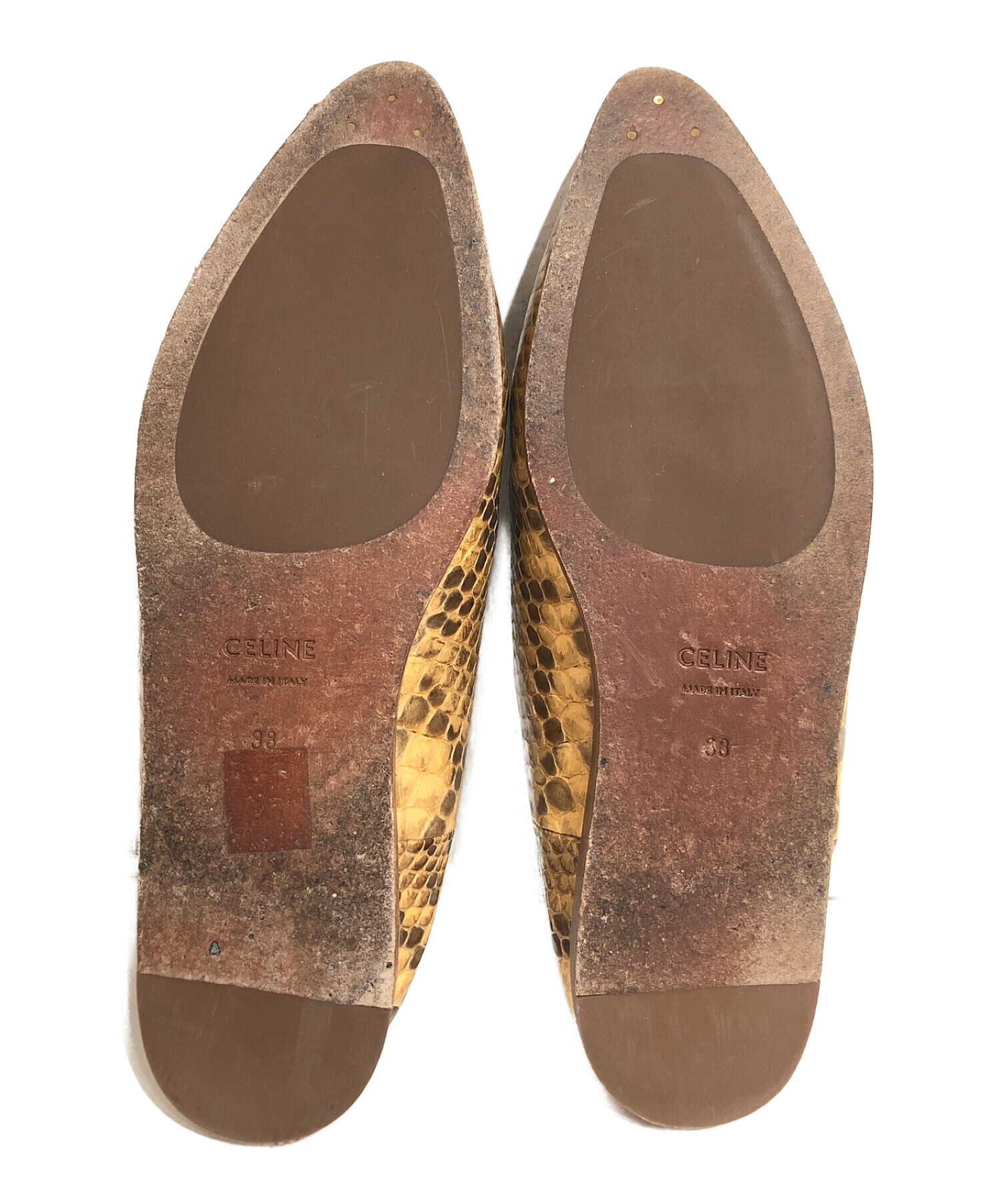 中古・古着通販】CELINE (セリーヌ) パイソンミュール ブラウン サイズ